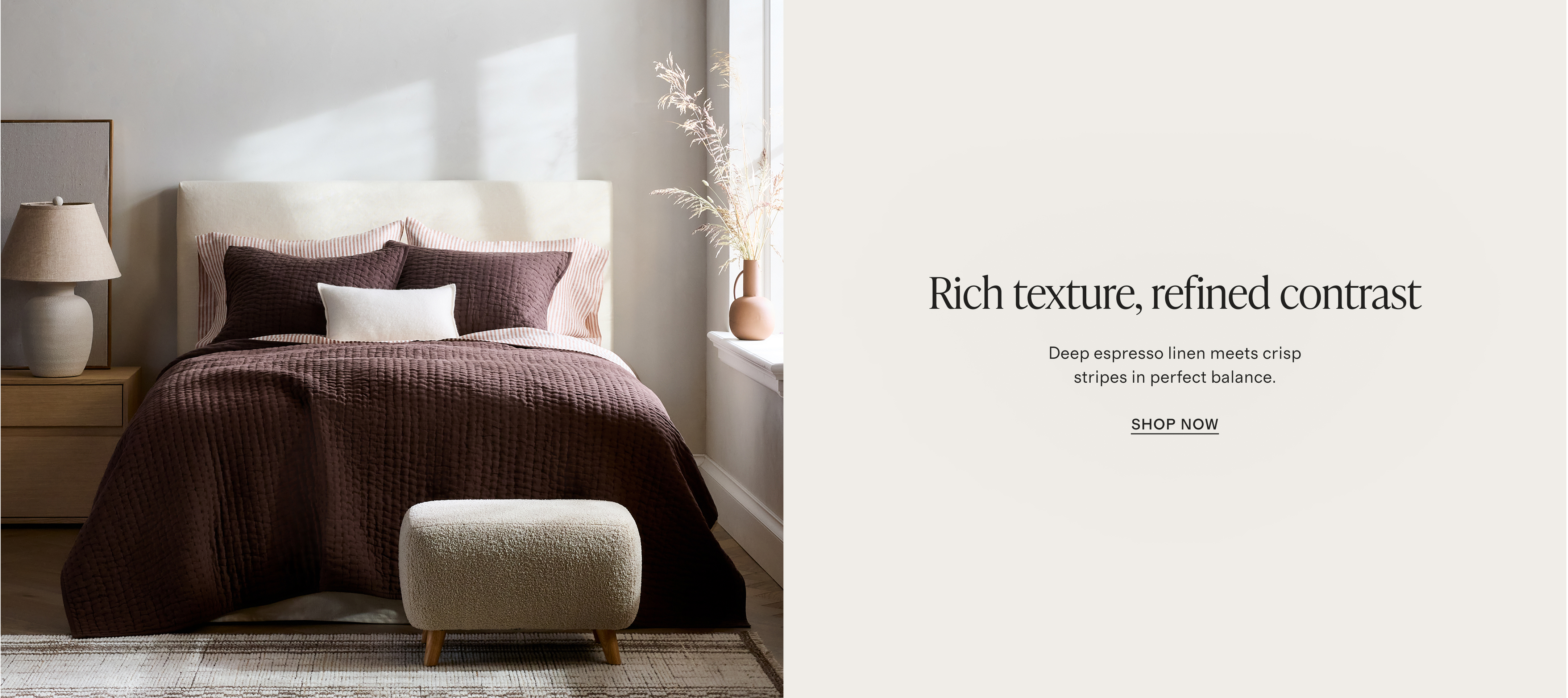 Rich texture bedding banner - desktop