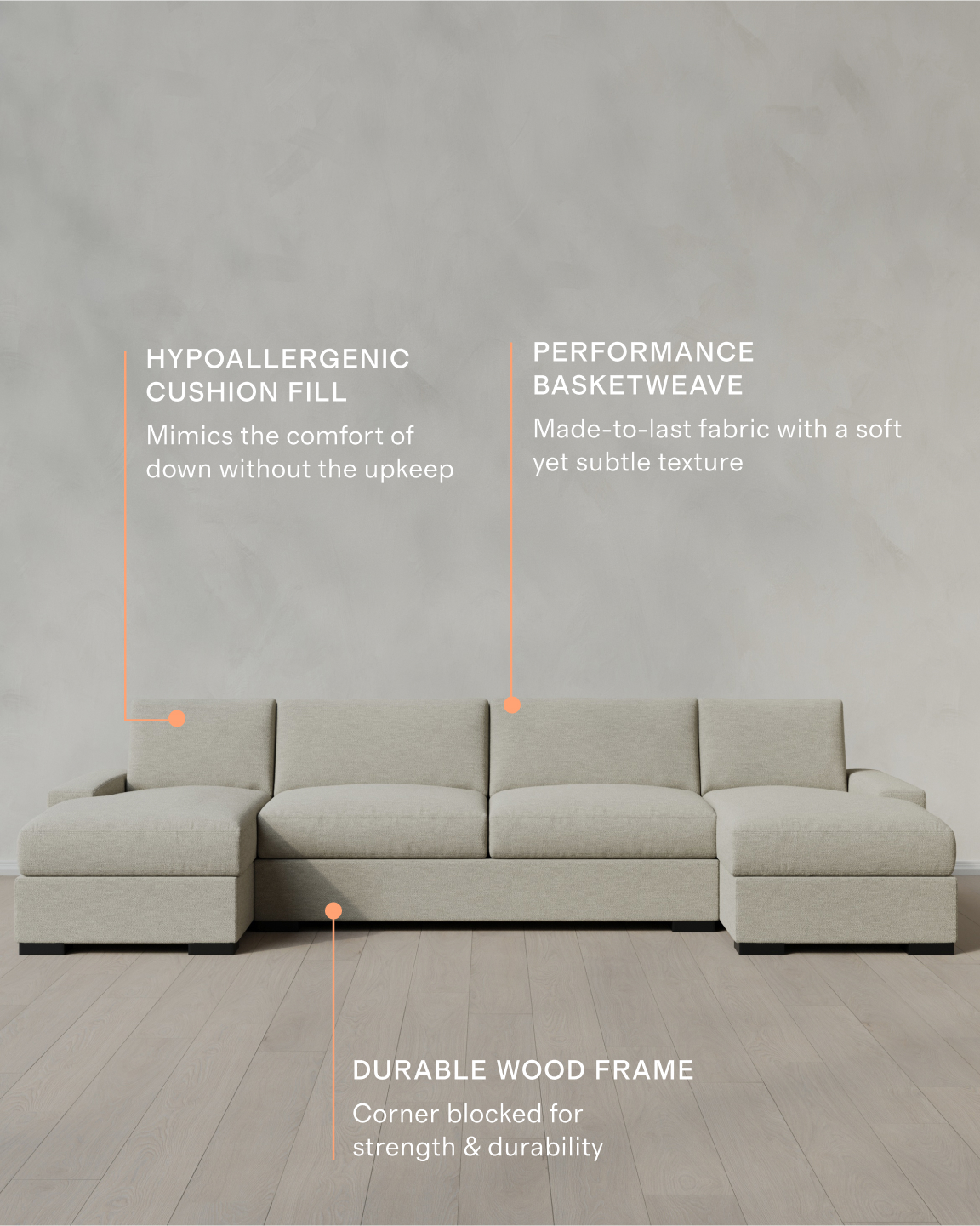 Stillman Performance Basketweave U Sectional - Thumbnail 2