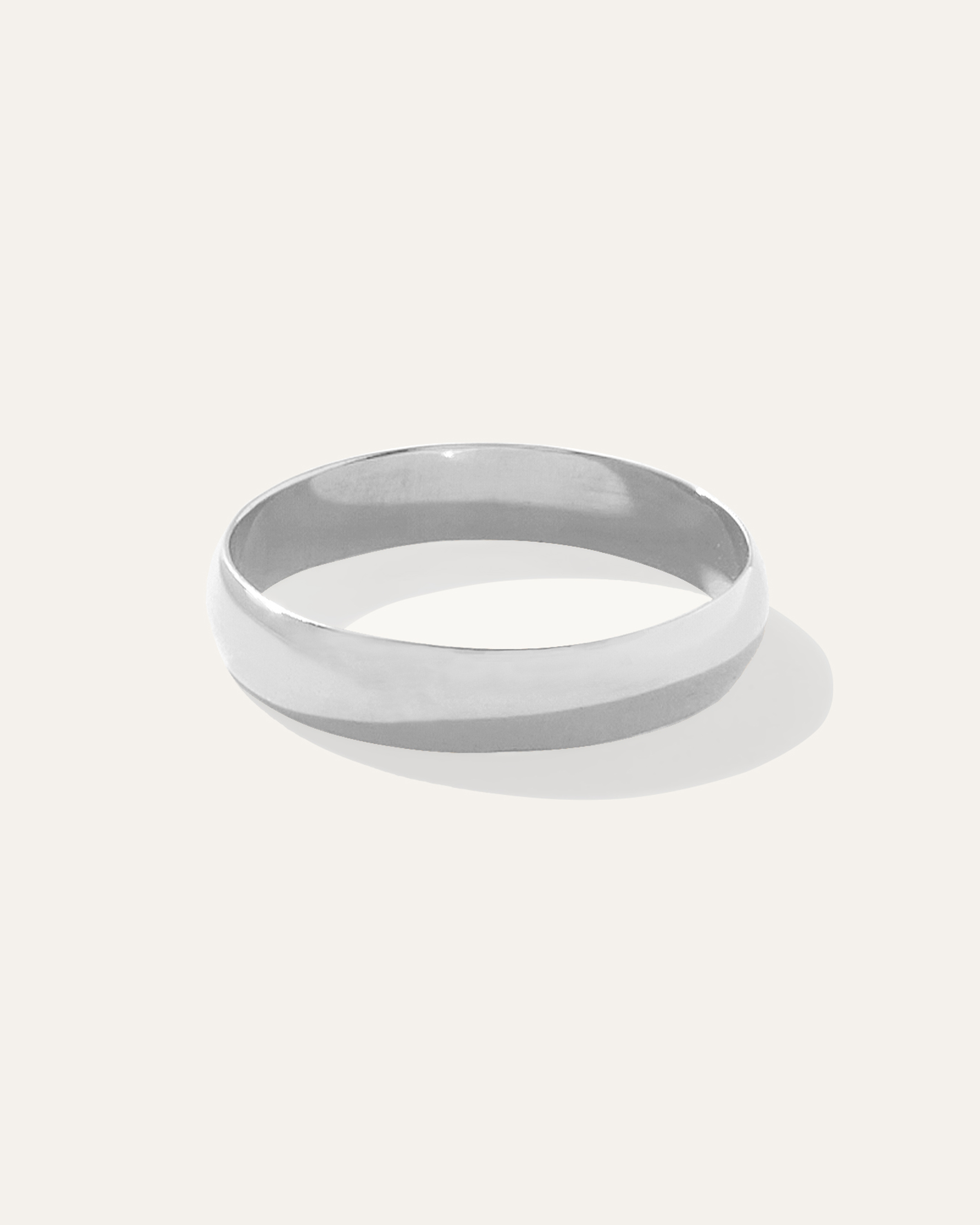 White Gold 14K Gold Lightweight Round Edge Band