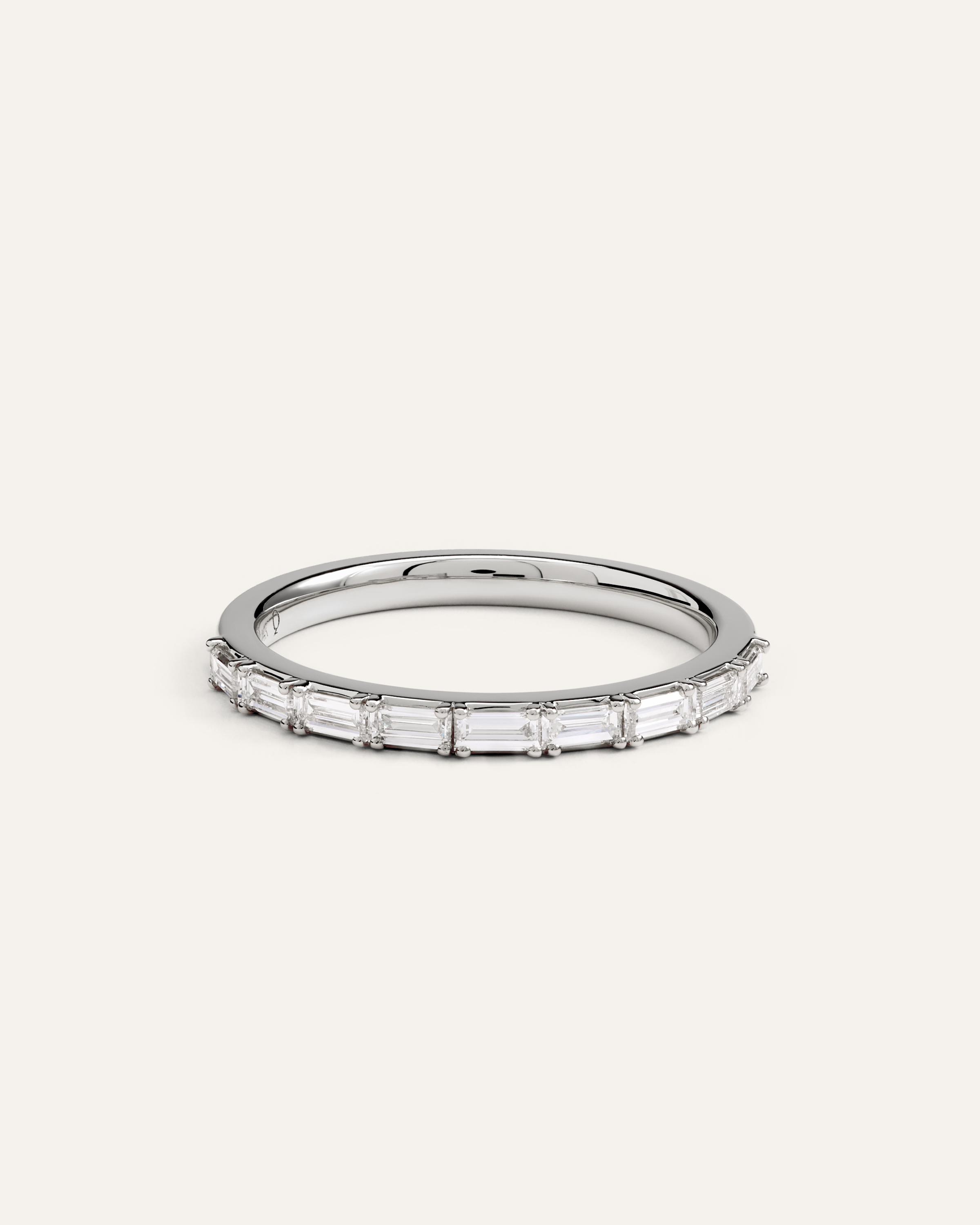 White Gold 14K Gold Lab Grown Diamond Baguette Band