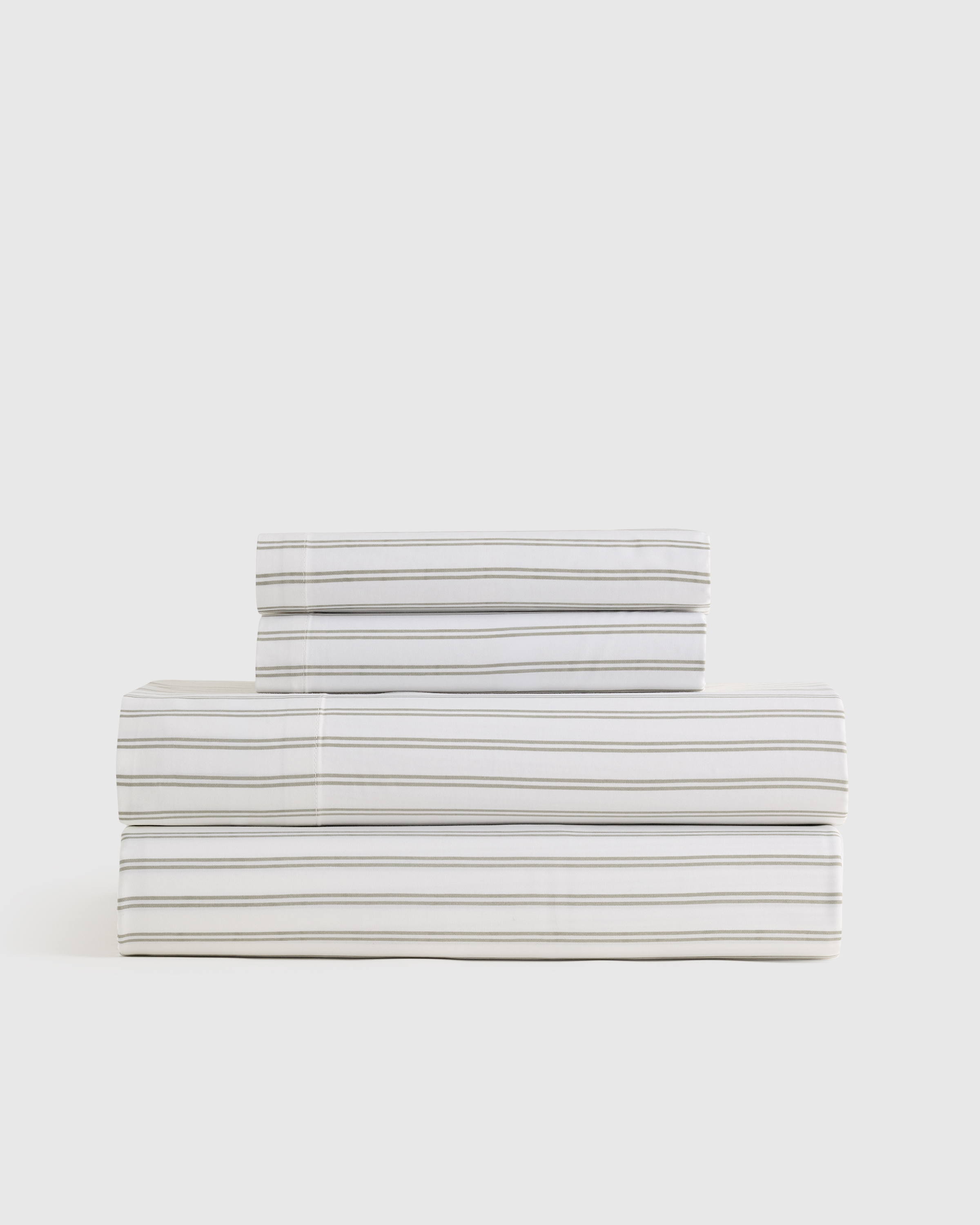 Double Stripe Sage Bamboo Stripe Sheet Set