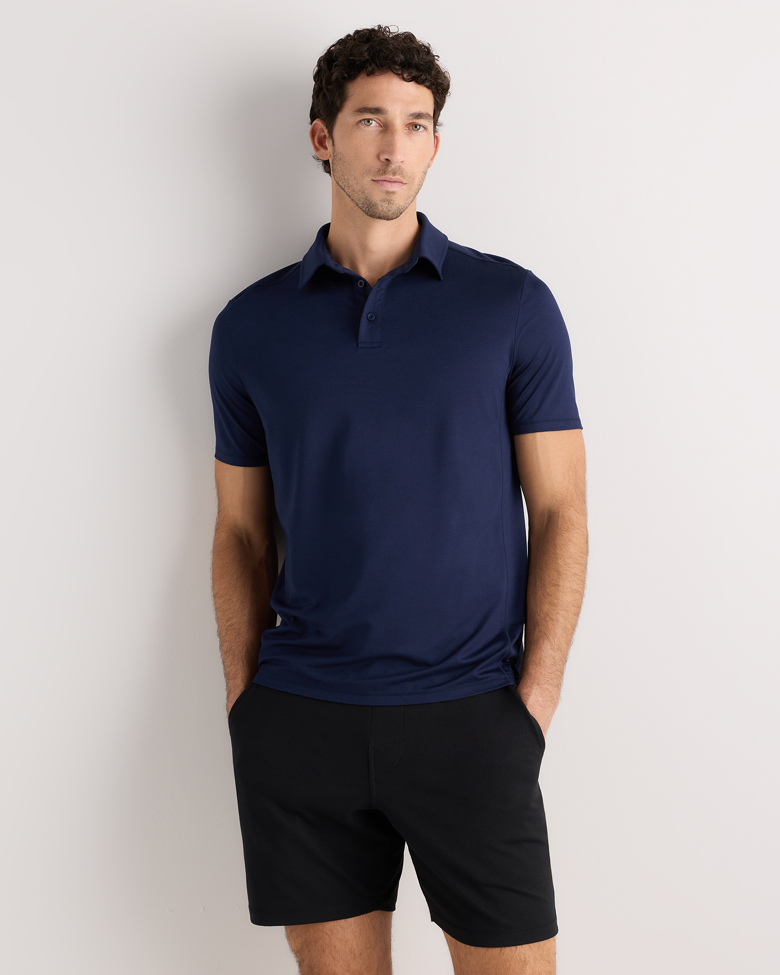 Solid Deep Navy Flowknit Breeze Performance Polo