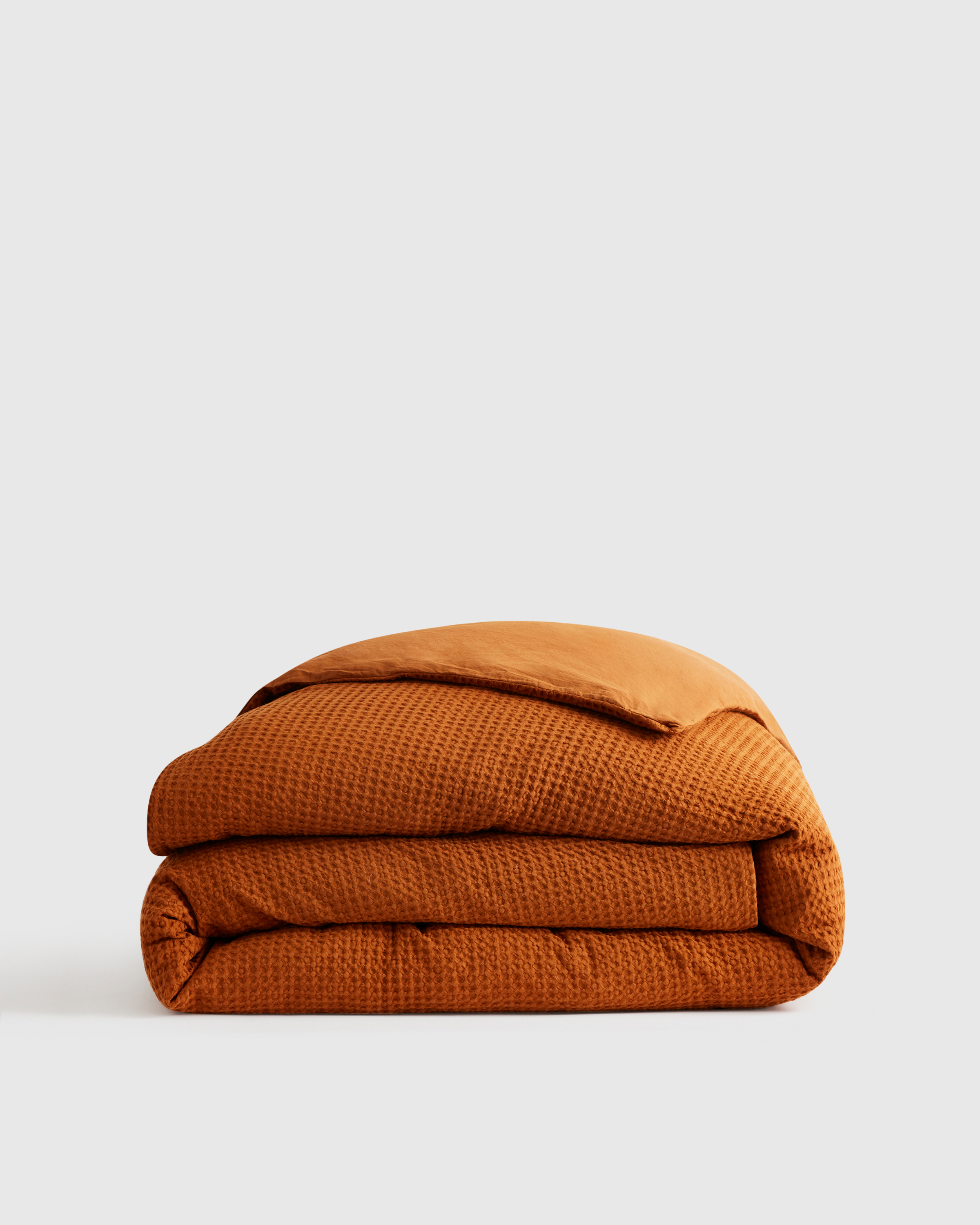 Terracotta Organic Luxe Honeycomb Duvet Cover