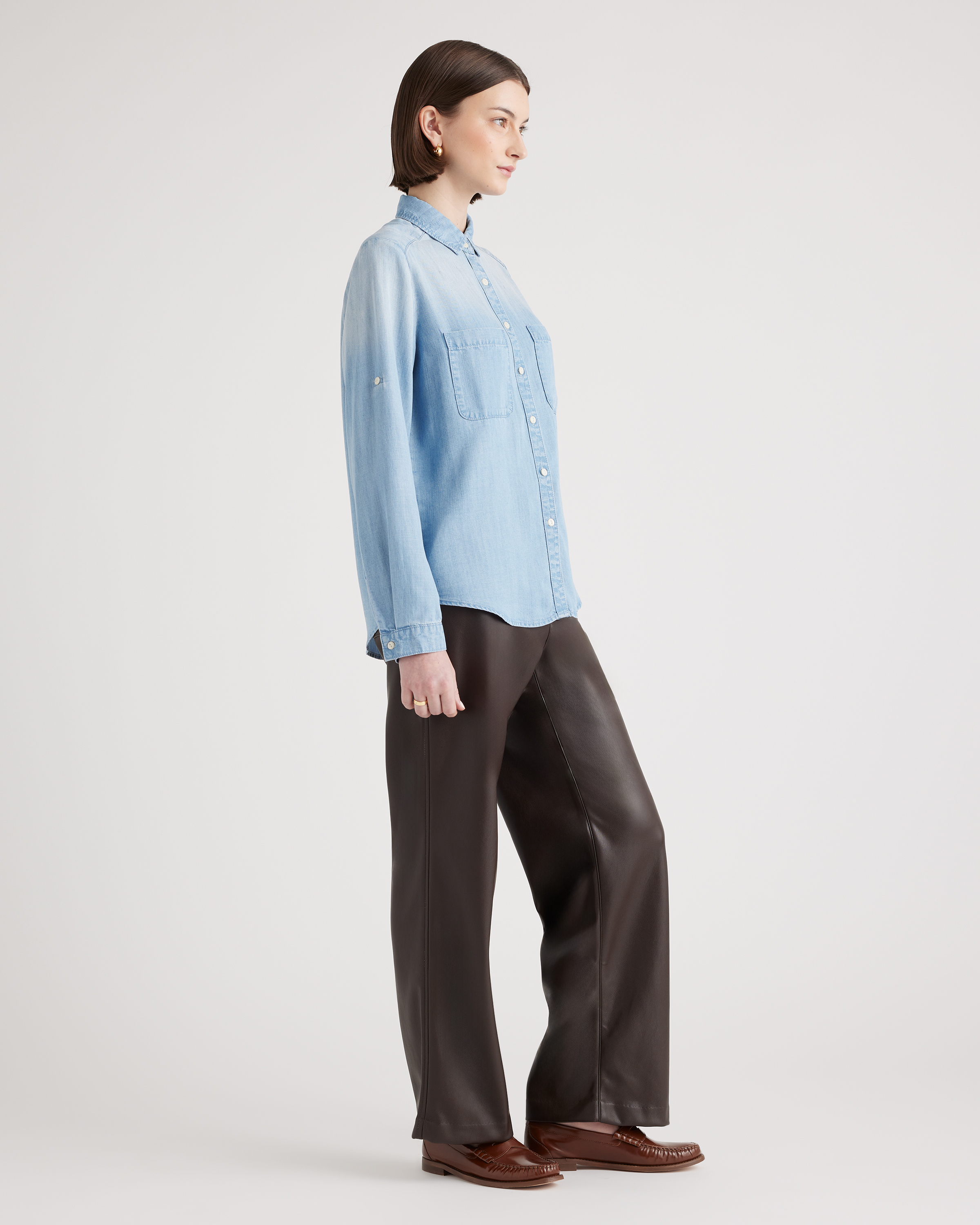 Tシャツ・カットソー Citybreeze Button Square-Neck Long-Sleeve T-Shirt 5BJH304 CITYBREEZE] BUTTON SQUARE NECK LONG SLEEVE T SHIRT /追跡付 T