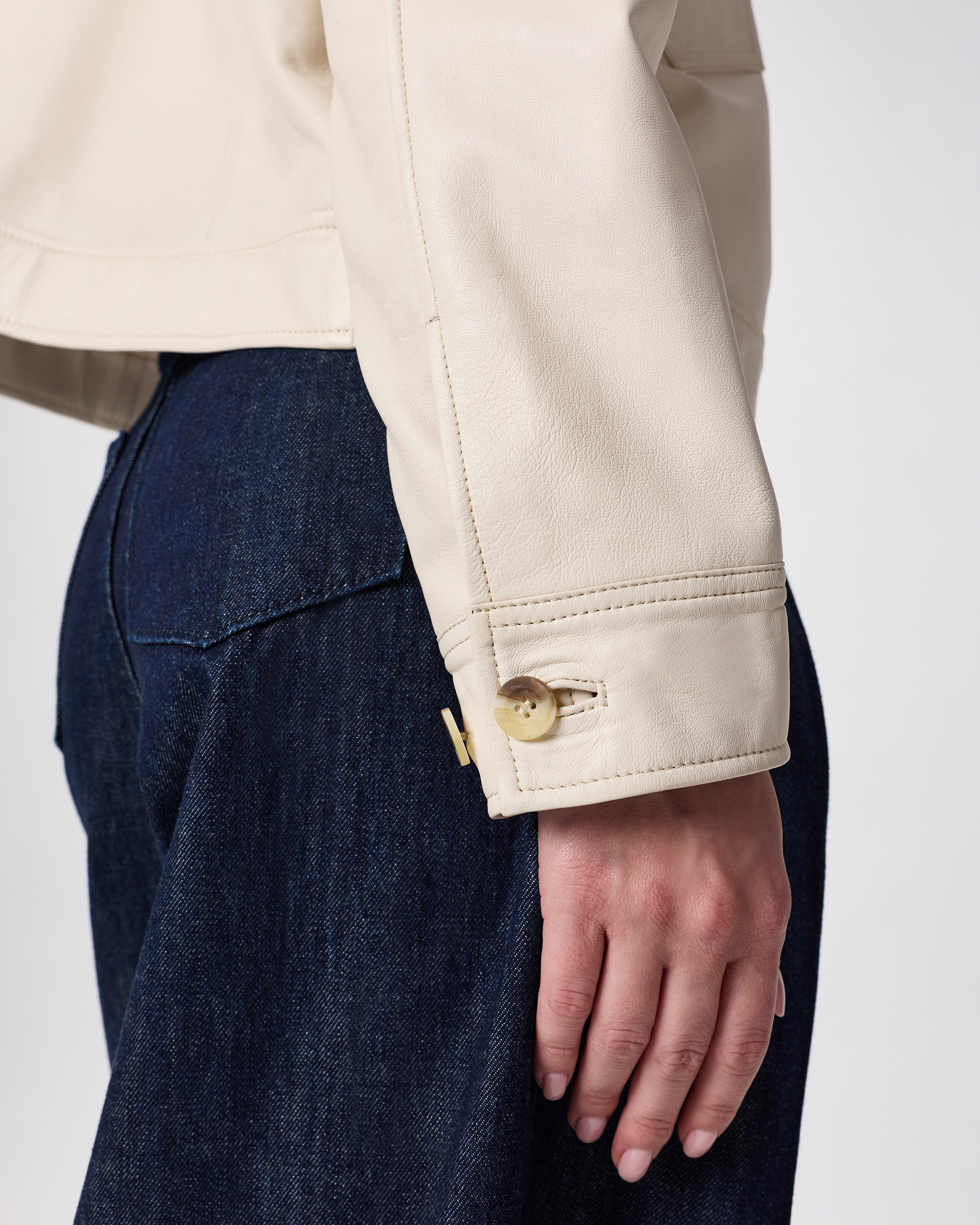 100% Leather Cropped Jacket