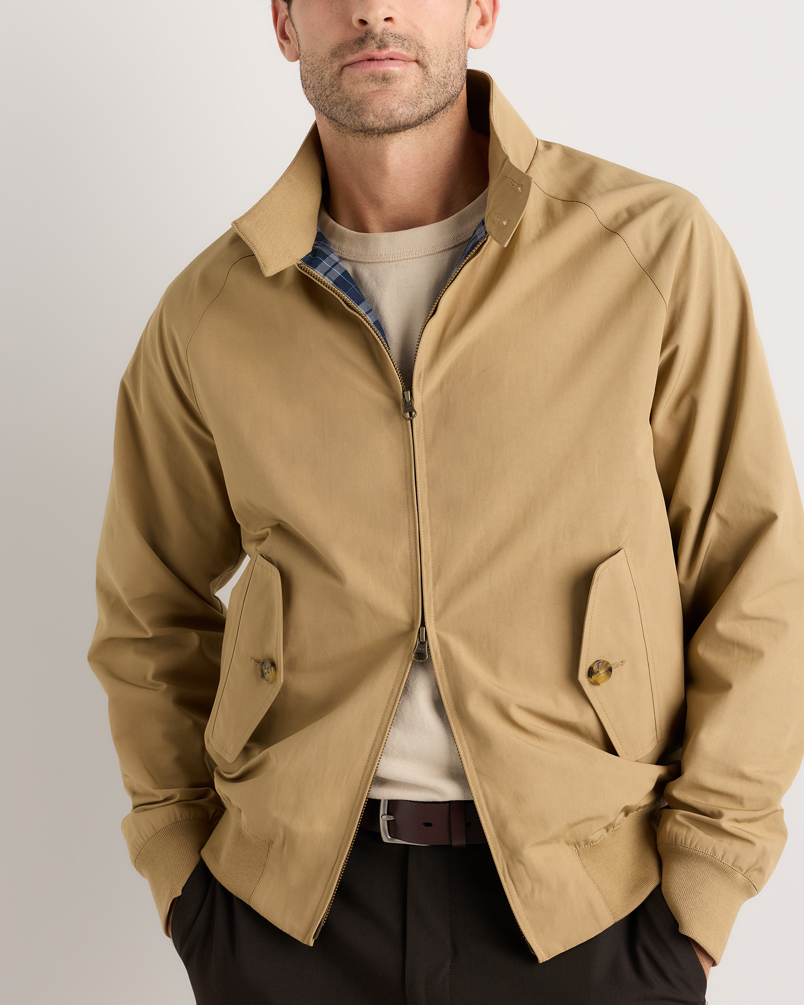 Men's Heritage Water-Resistant Harrington Jacket in Khaki