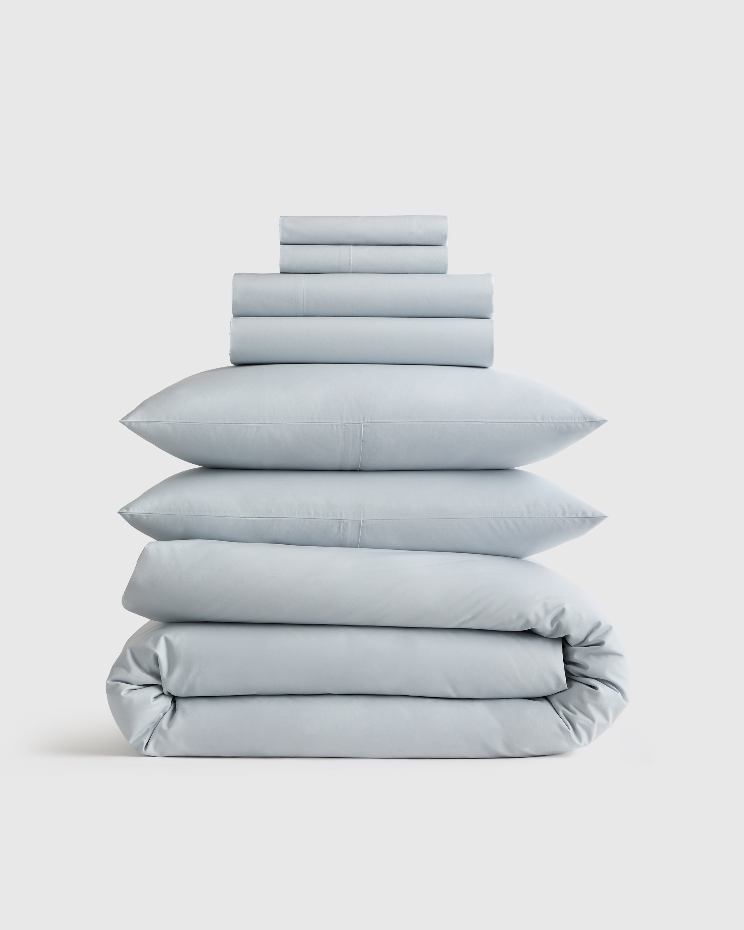 Sky Blue Ensemble de literie de luxe en percale biologique croquante