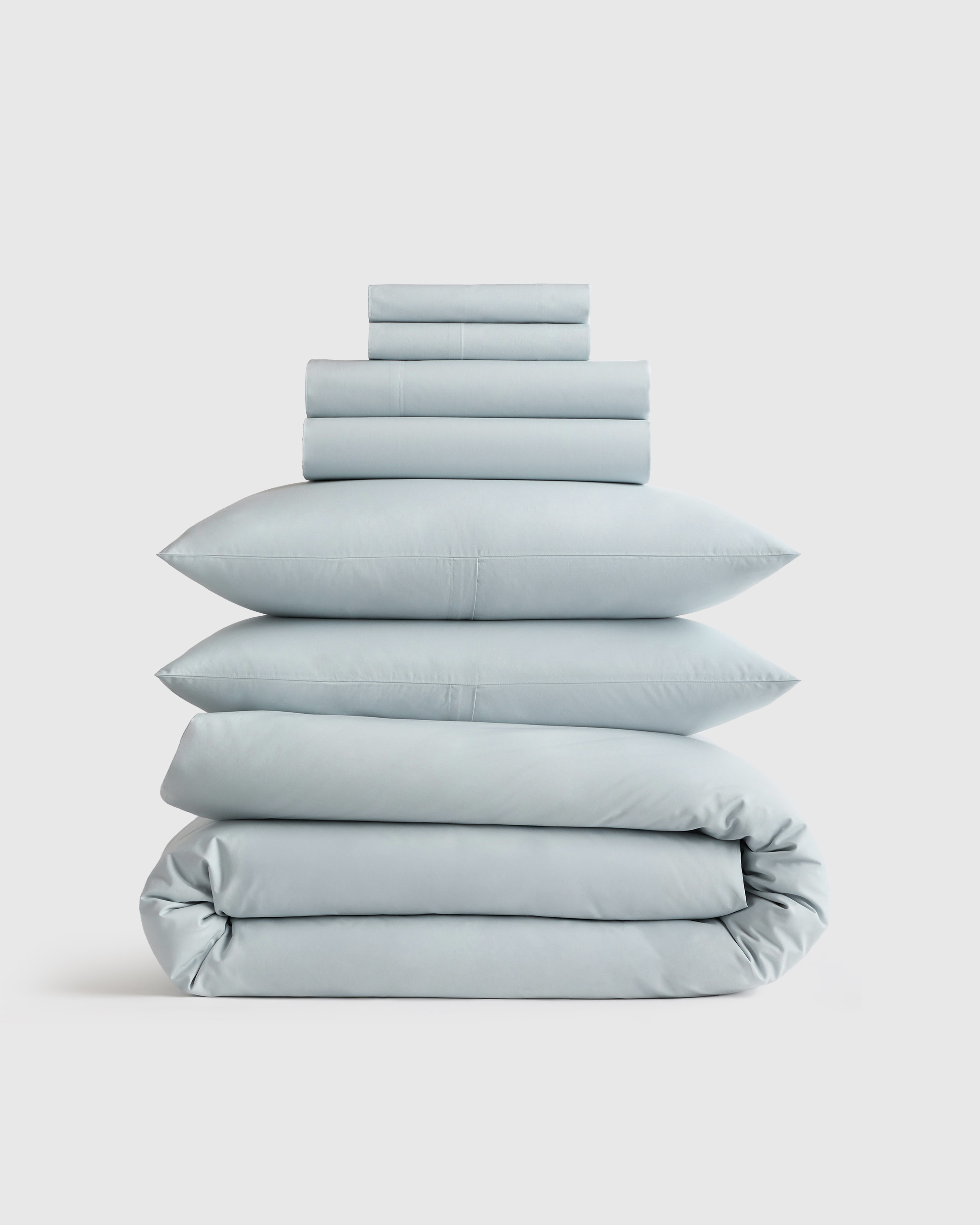 Sky Blue Organic Crisp Percale Deluxe Bedding Bundle