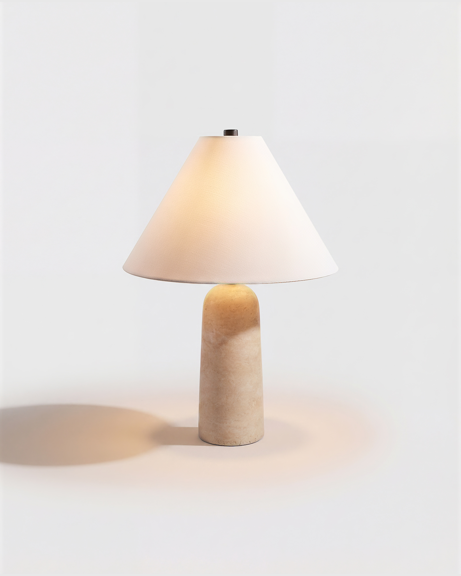 Travertine Table Lamp - Beige