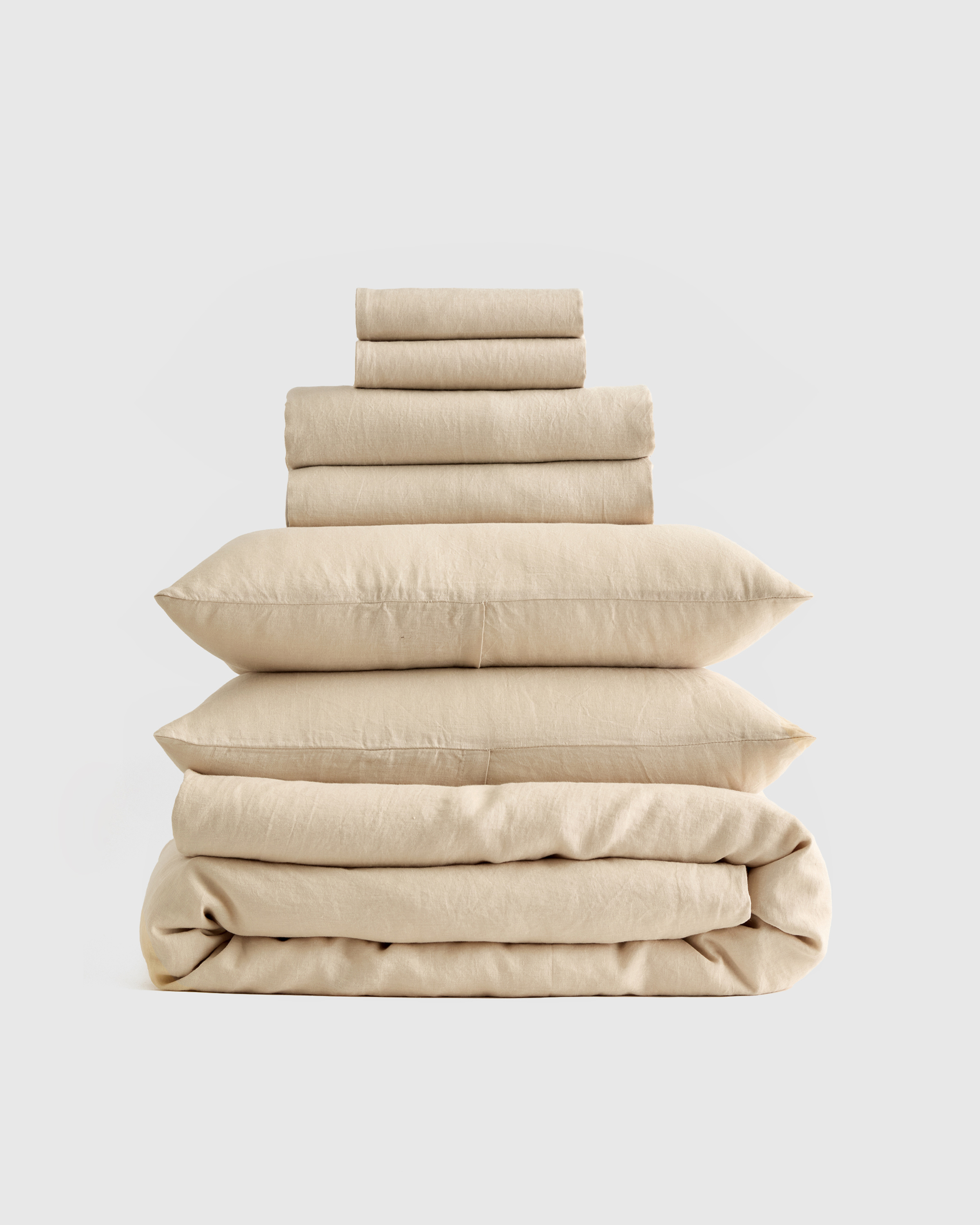 Oat European Linen Deluxe Bedding Bundle