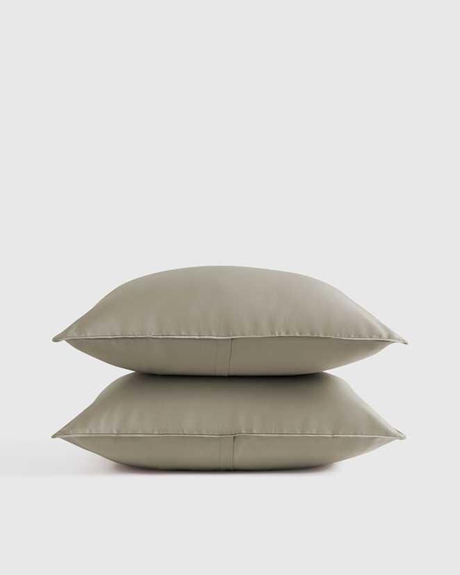 Dried Sage Organic Cotton Sateen Sham Set