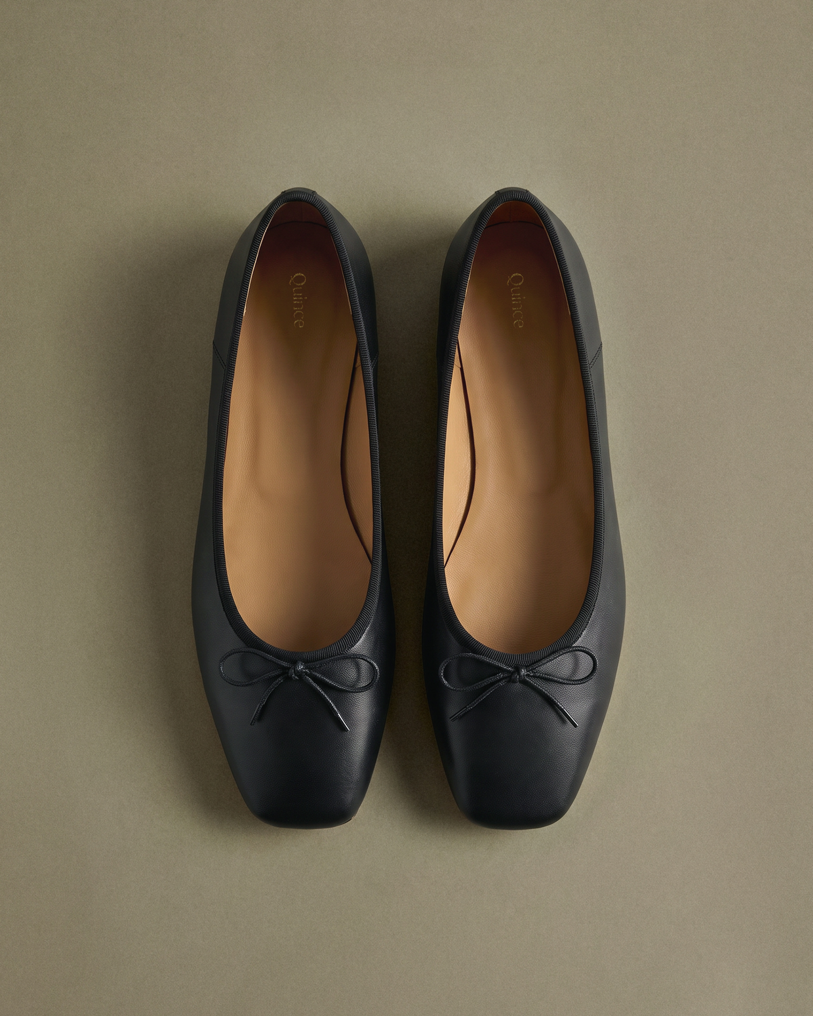 Italian Leather Square Toe Ballet Flat