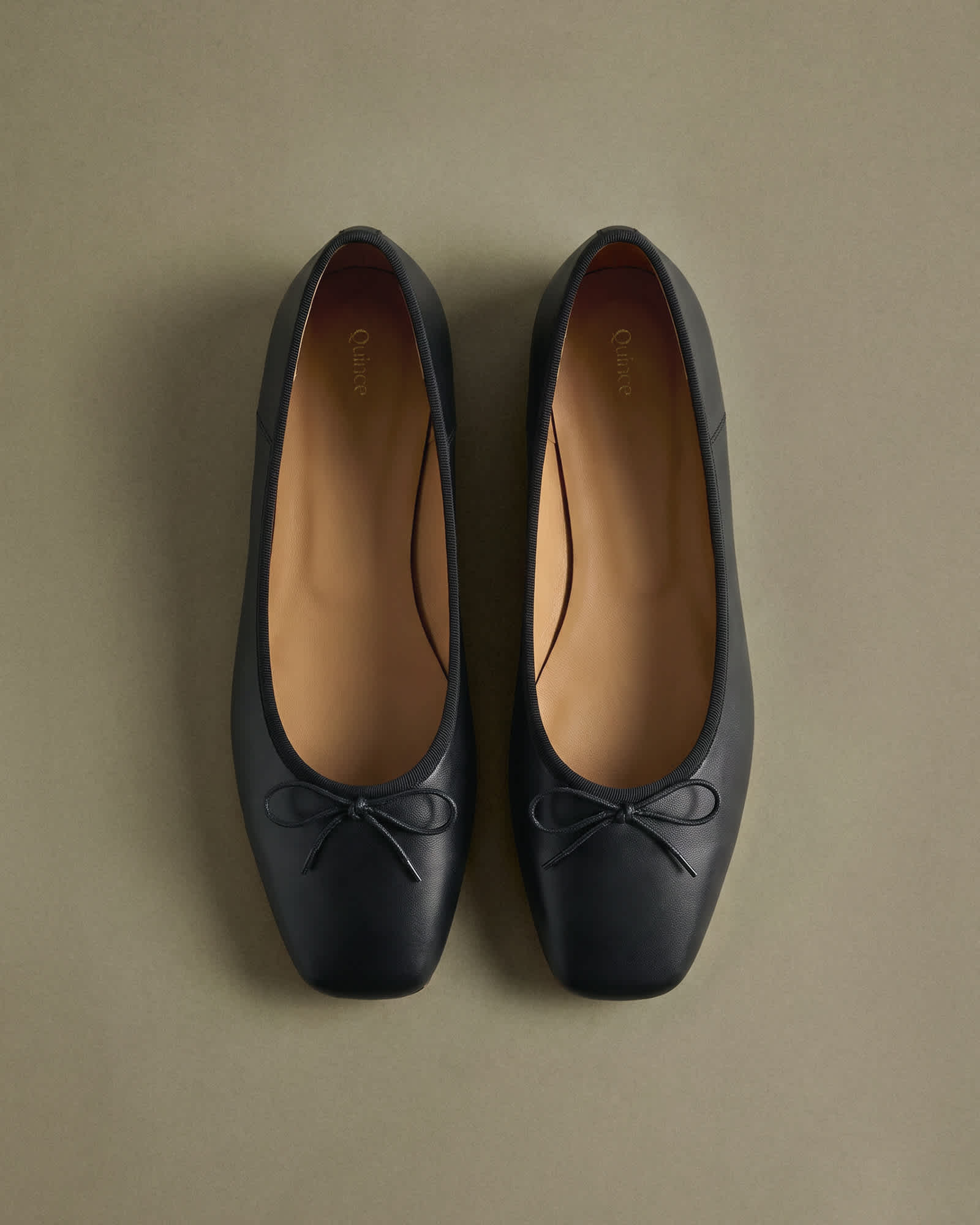 Italian Leather Square Toe Ballet Flat