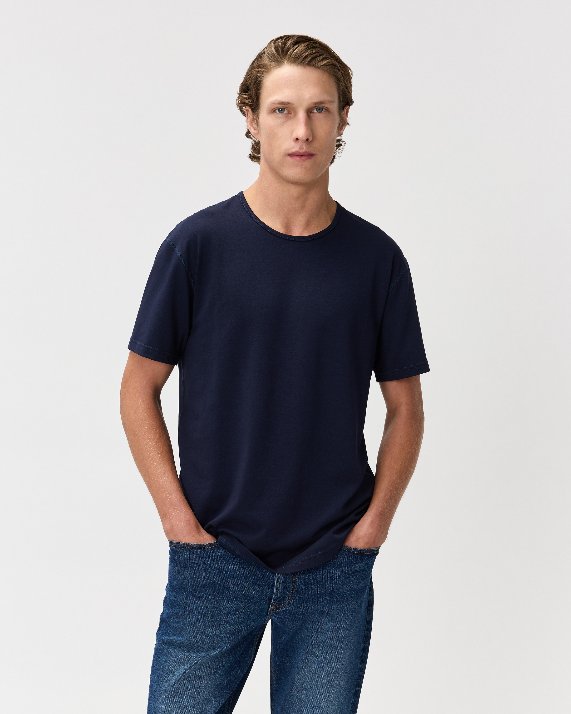 Deep Navy Flex Curve Crewneck Tee (3-Pack)