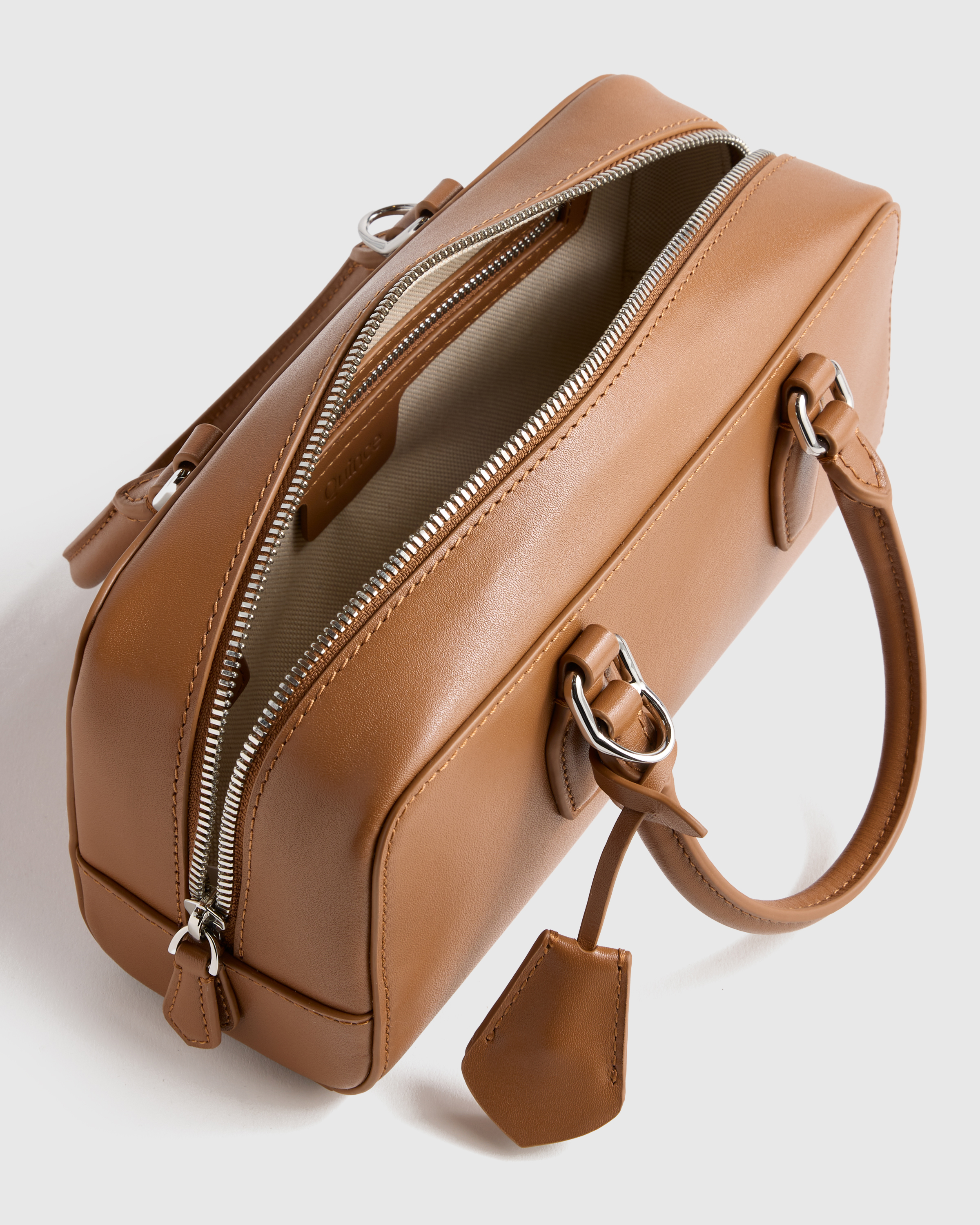 Quince Leather Bowler Crossbody Satchel
