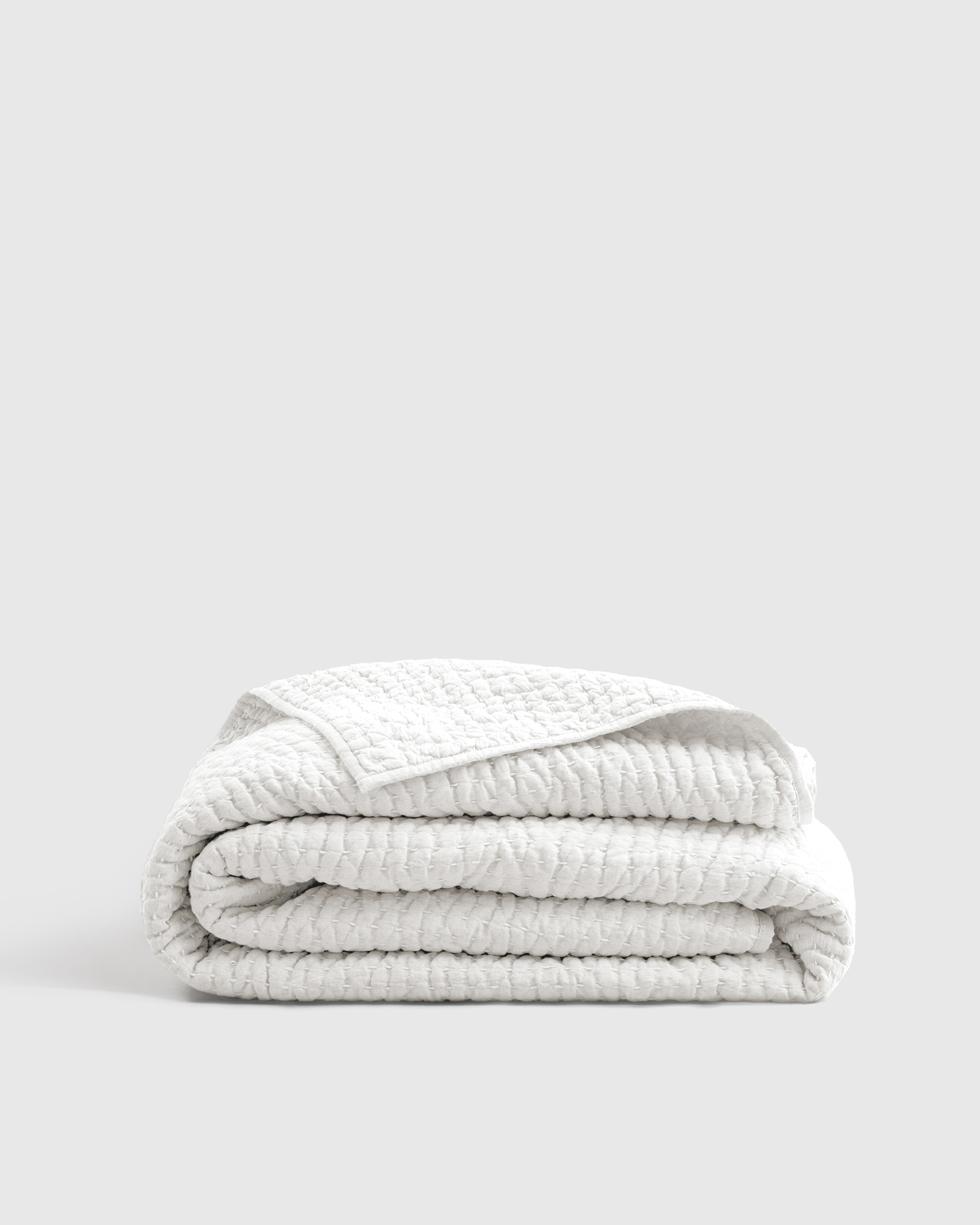 White European Linen Cotton Stitch Quilt