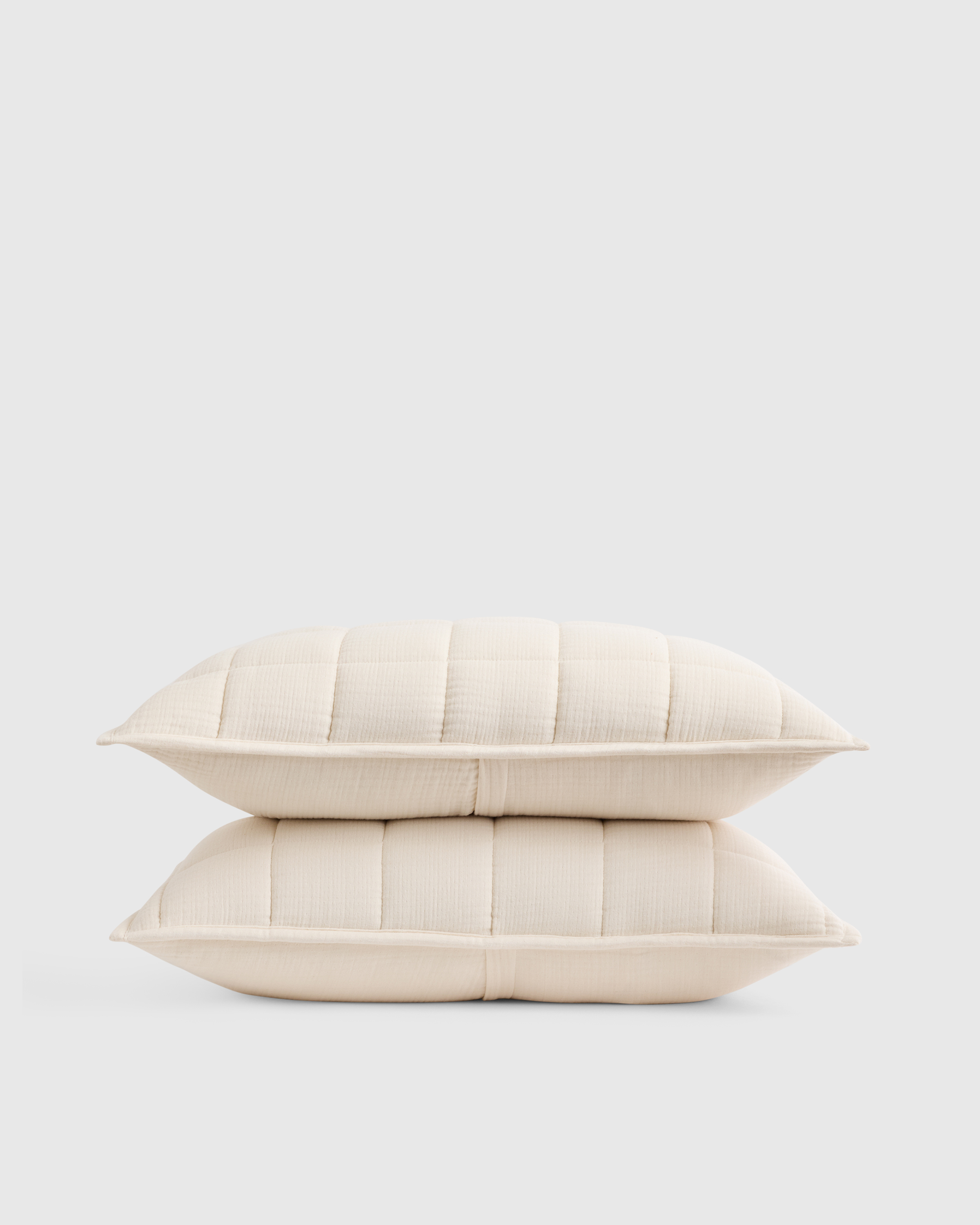 Undyed Organic Airy Gauze Box Quilt Sham Set