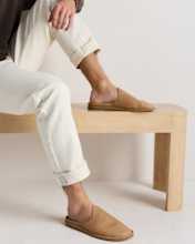 Italian Leather Mule Slip-On in Sand