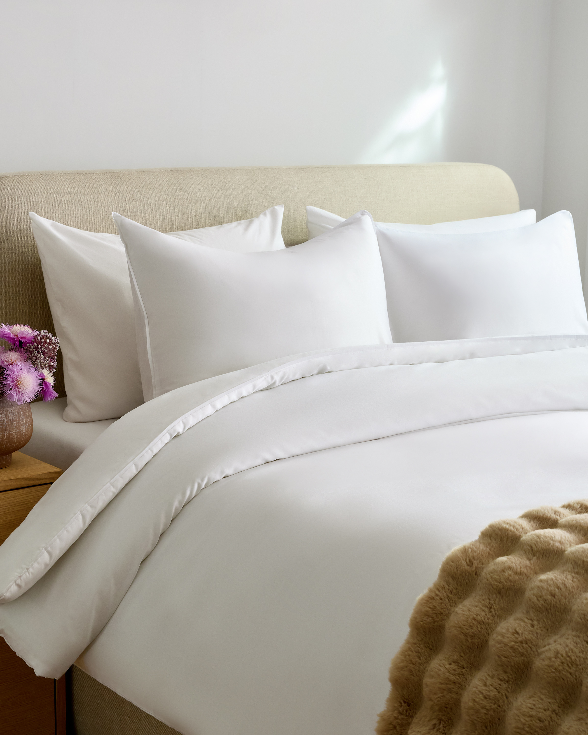 White Organic Cotton Sateen Sham Set