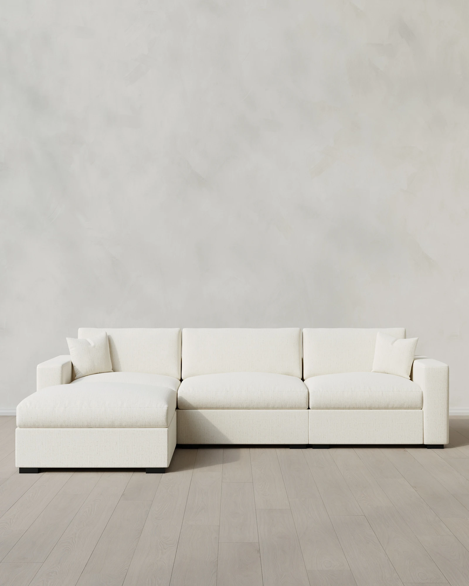 Oasis 4-Piece Chaise Sectional in Performance Chenille-Linen Blend