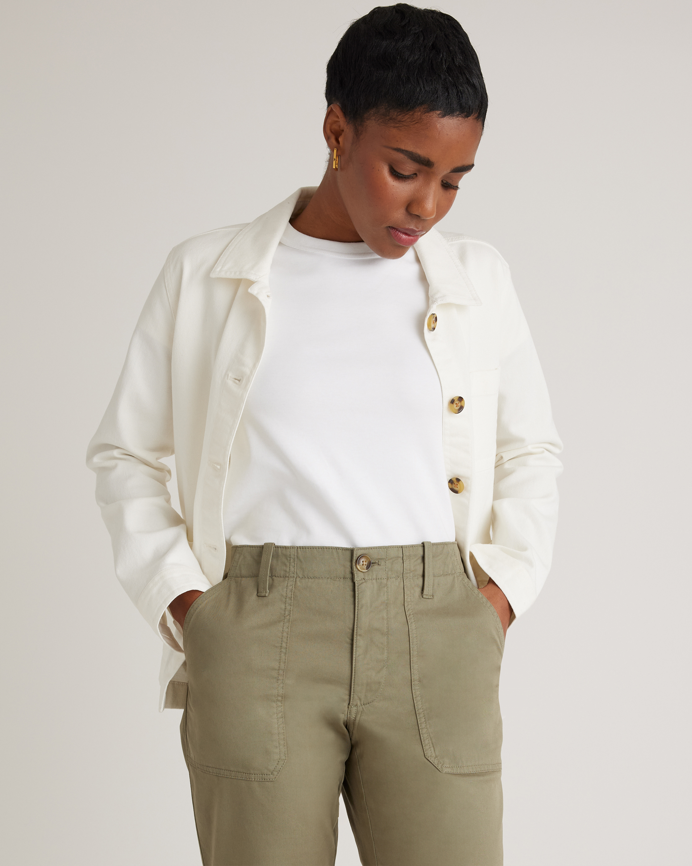 Organic Stretch Cotton Twill Utility Jogger