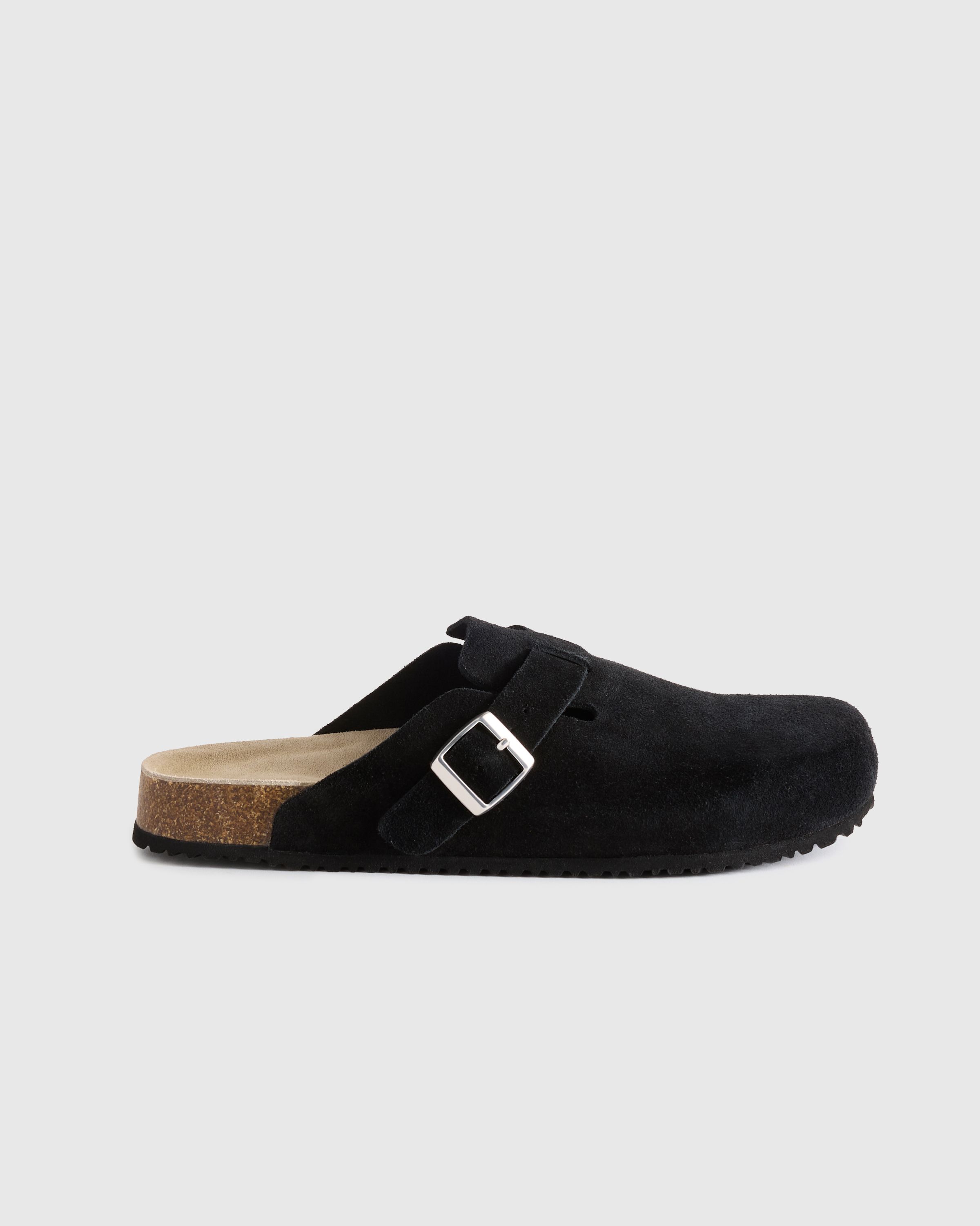 Black Suede Water Repellent Clog Mule