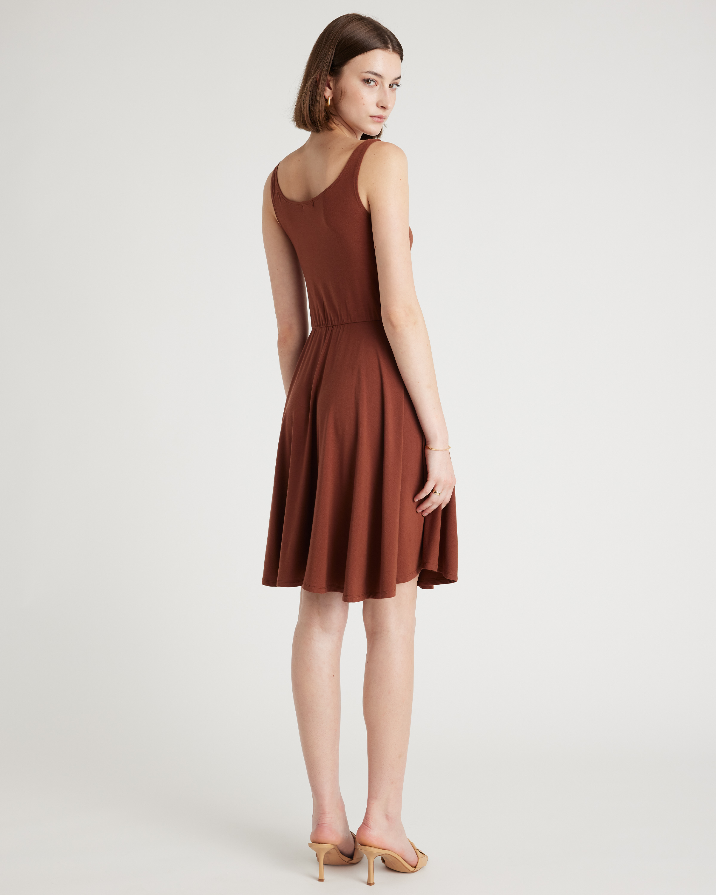 Tencel Jersey Fit & Flare Mini Dress in Navy