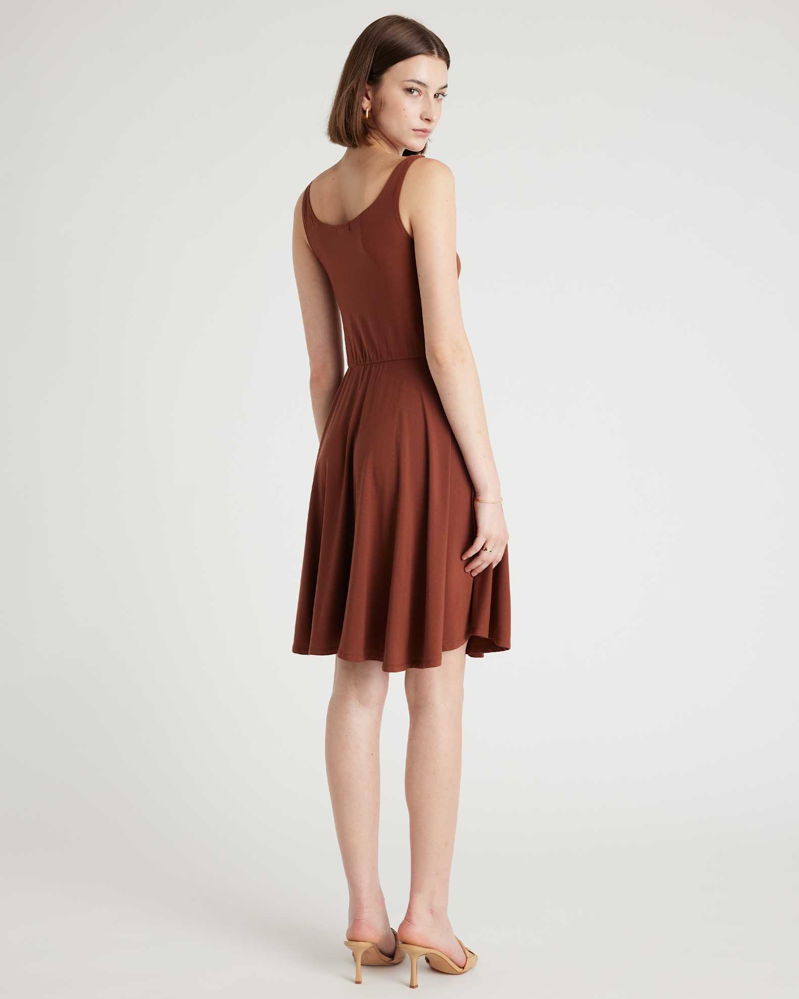 Tencel Jersey Fit & Flare Mini Dress in Navy Tencel Jersey Fit & Flare Mini Dress in Navy