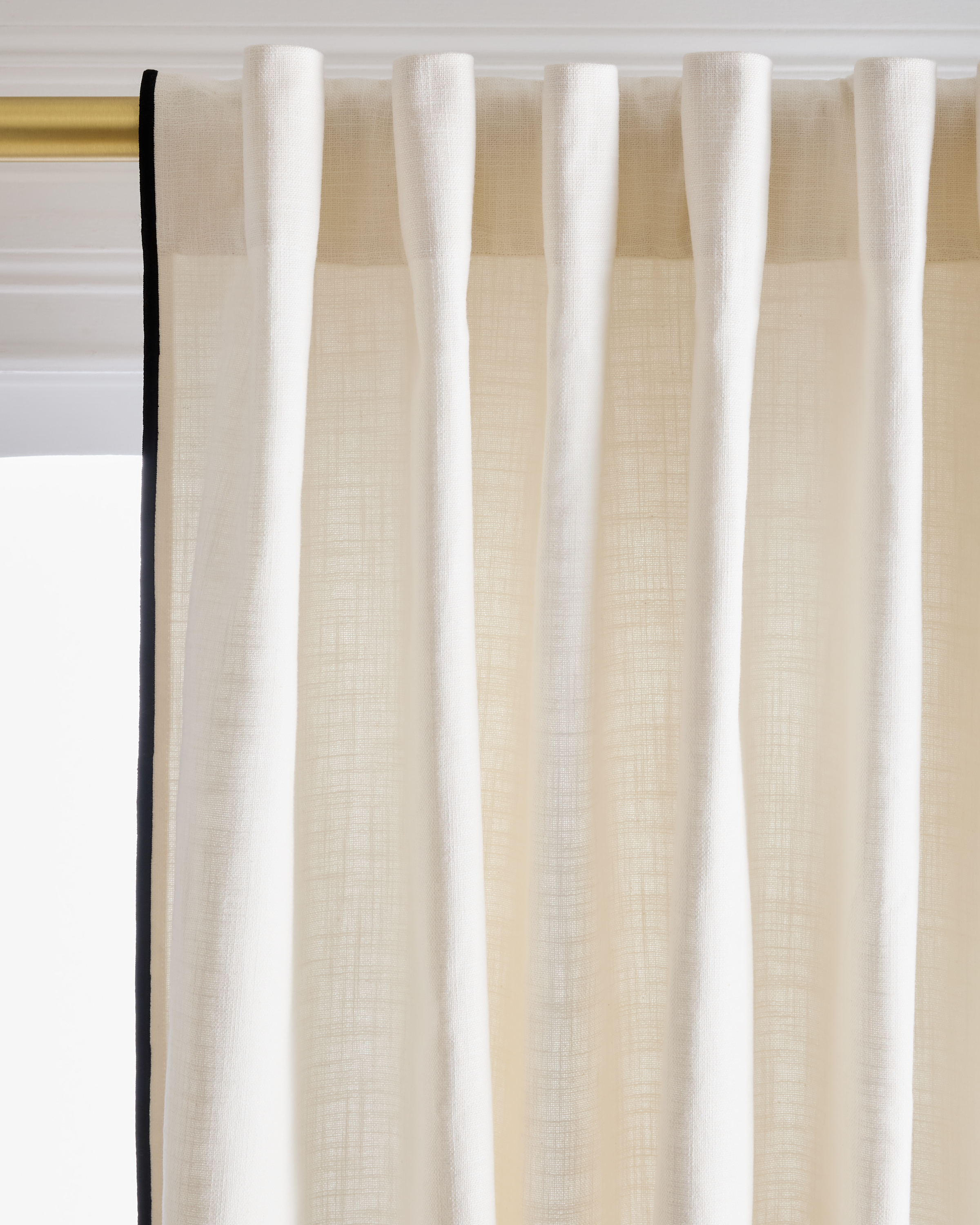 Piped Edge Cotton Curtain - Thumbnail 4
