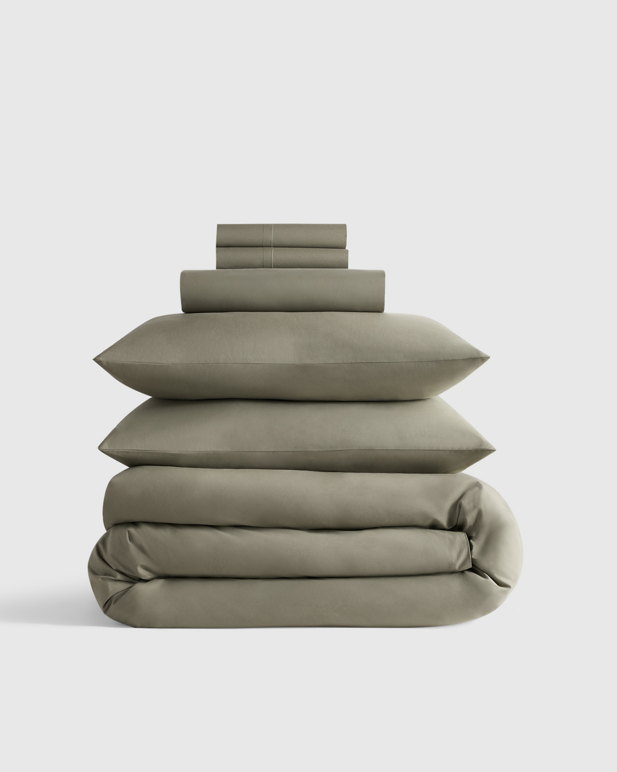 Dried Sage Organic Crisp & Smooth Cotton Deluxe Bedding Bundle