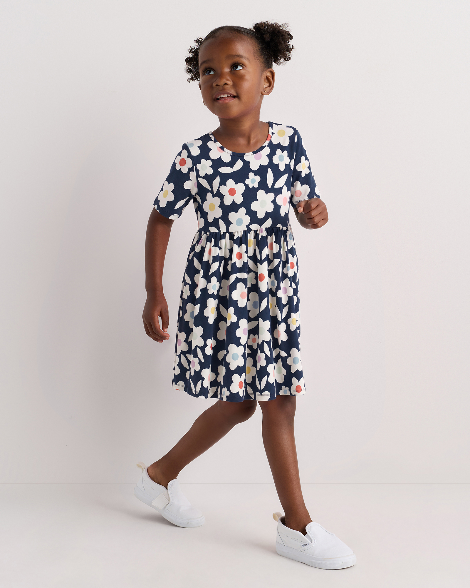 Skater Dress in Geo Daisy, Size 3T, Organic Cotton by Quince
