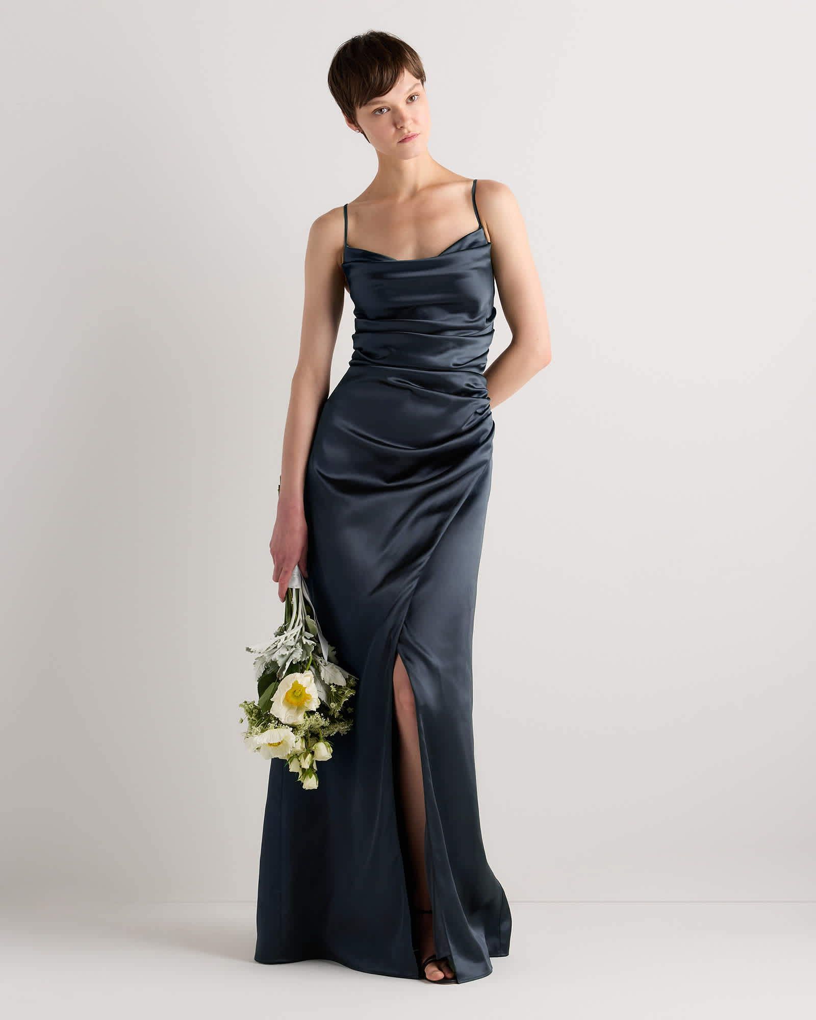 navy blue silk dress STAUD, Cadence in Navy, Size 00 DESCRPTON Alice Long Sheath Dress in