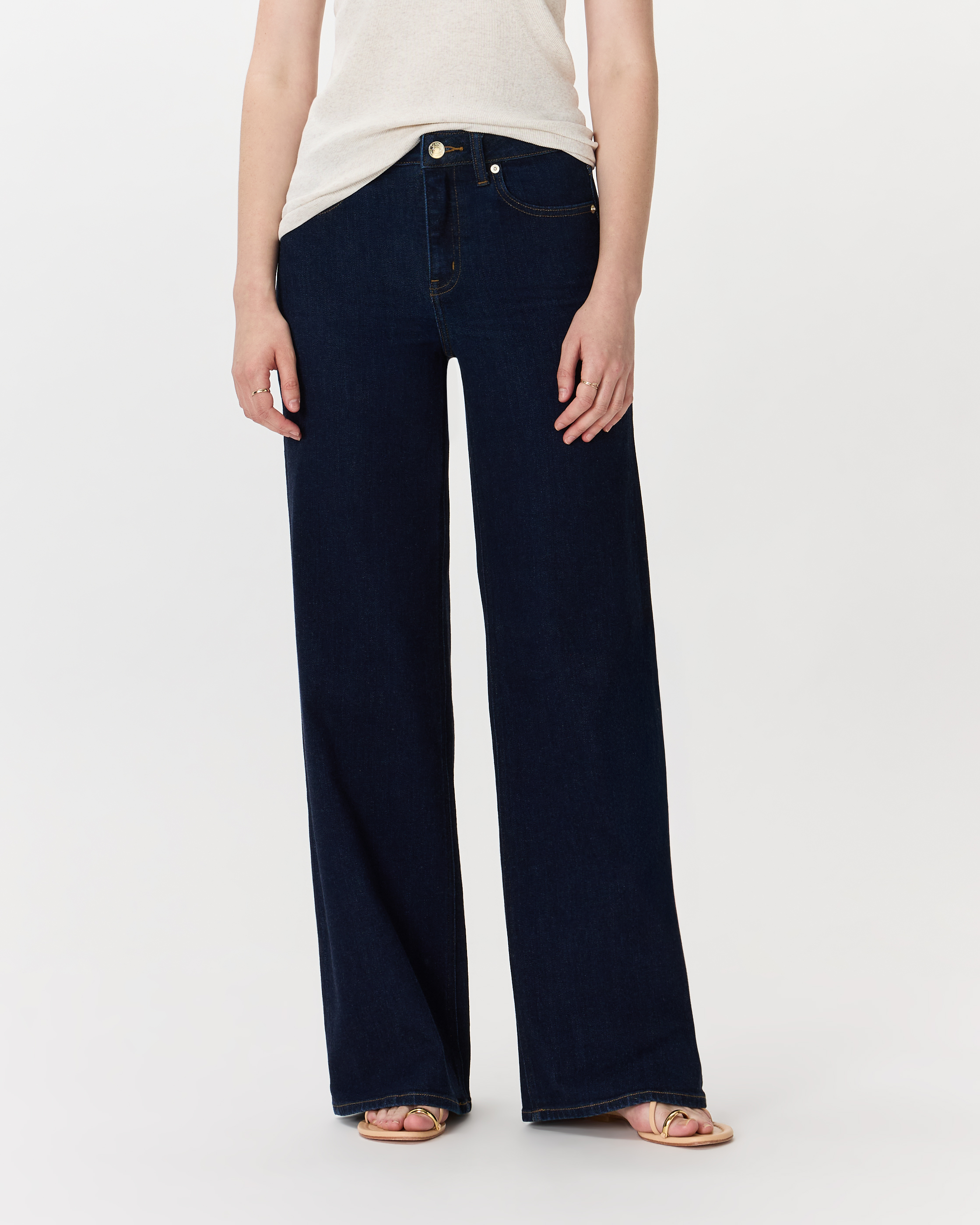 Deep Rinse Bella Stretch Wide Leg Jeans