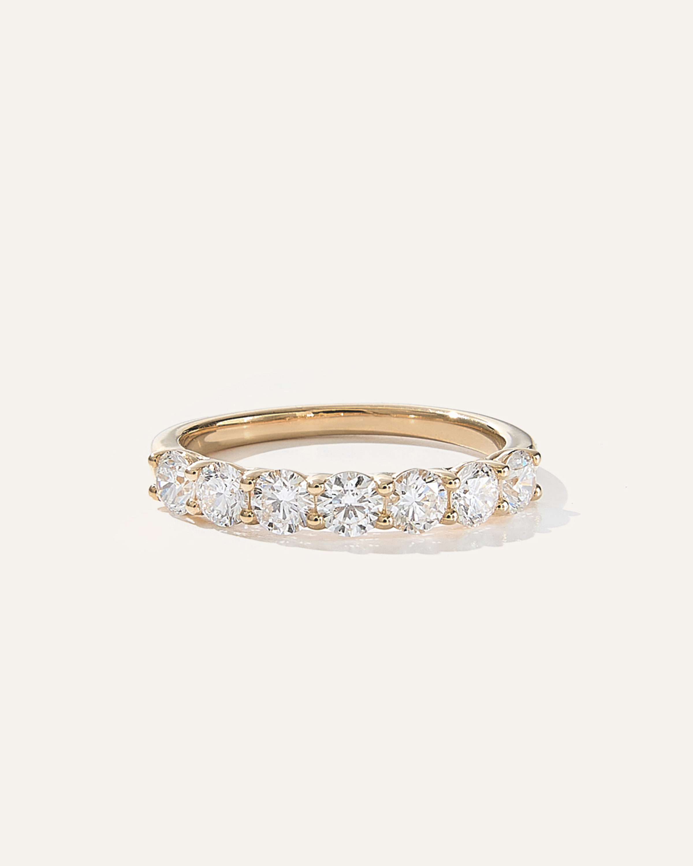 Yellow Gold Lab Grown Diamond Round Seven Stone Band