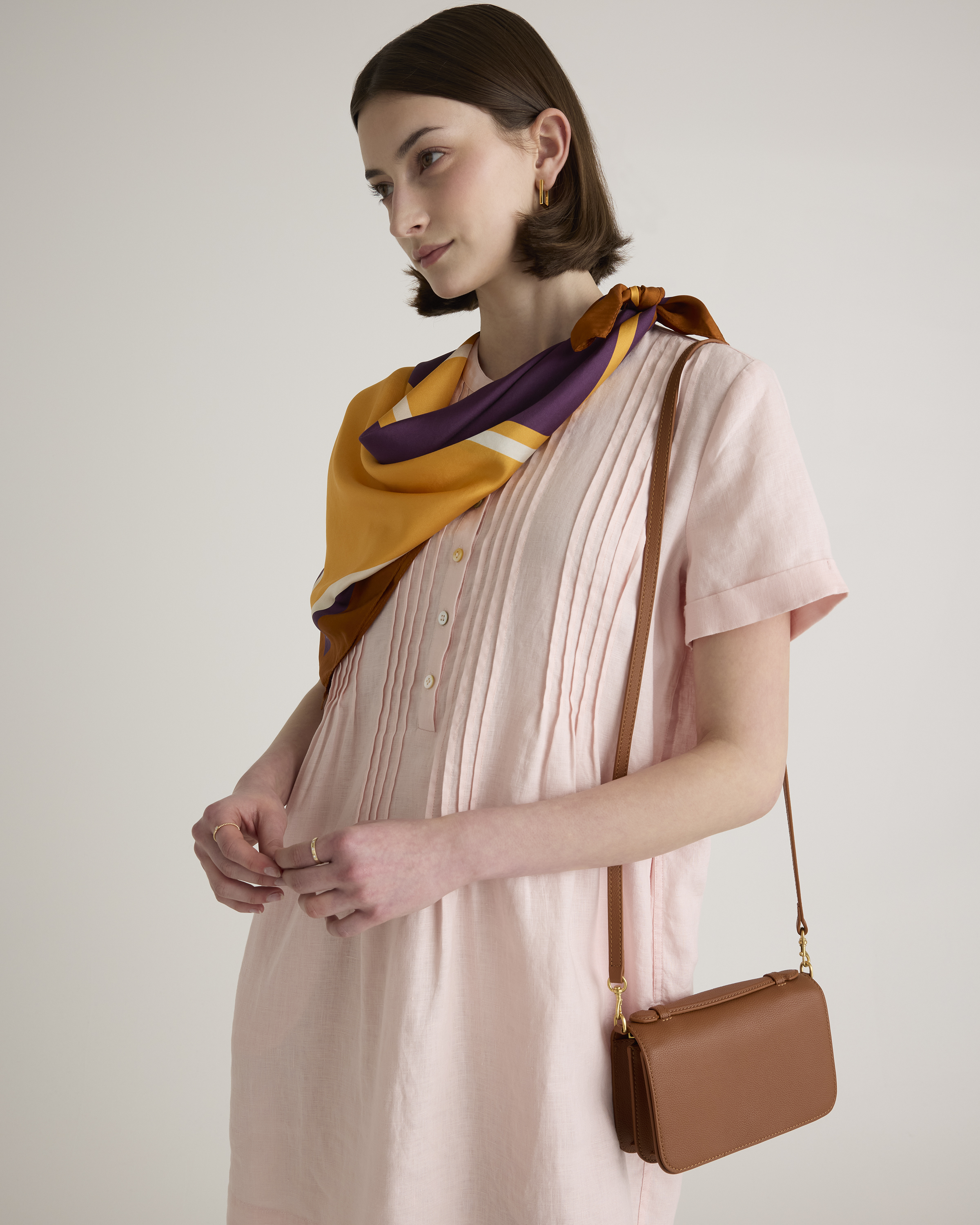 100% European Linen Short Sleeve Swing Dress