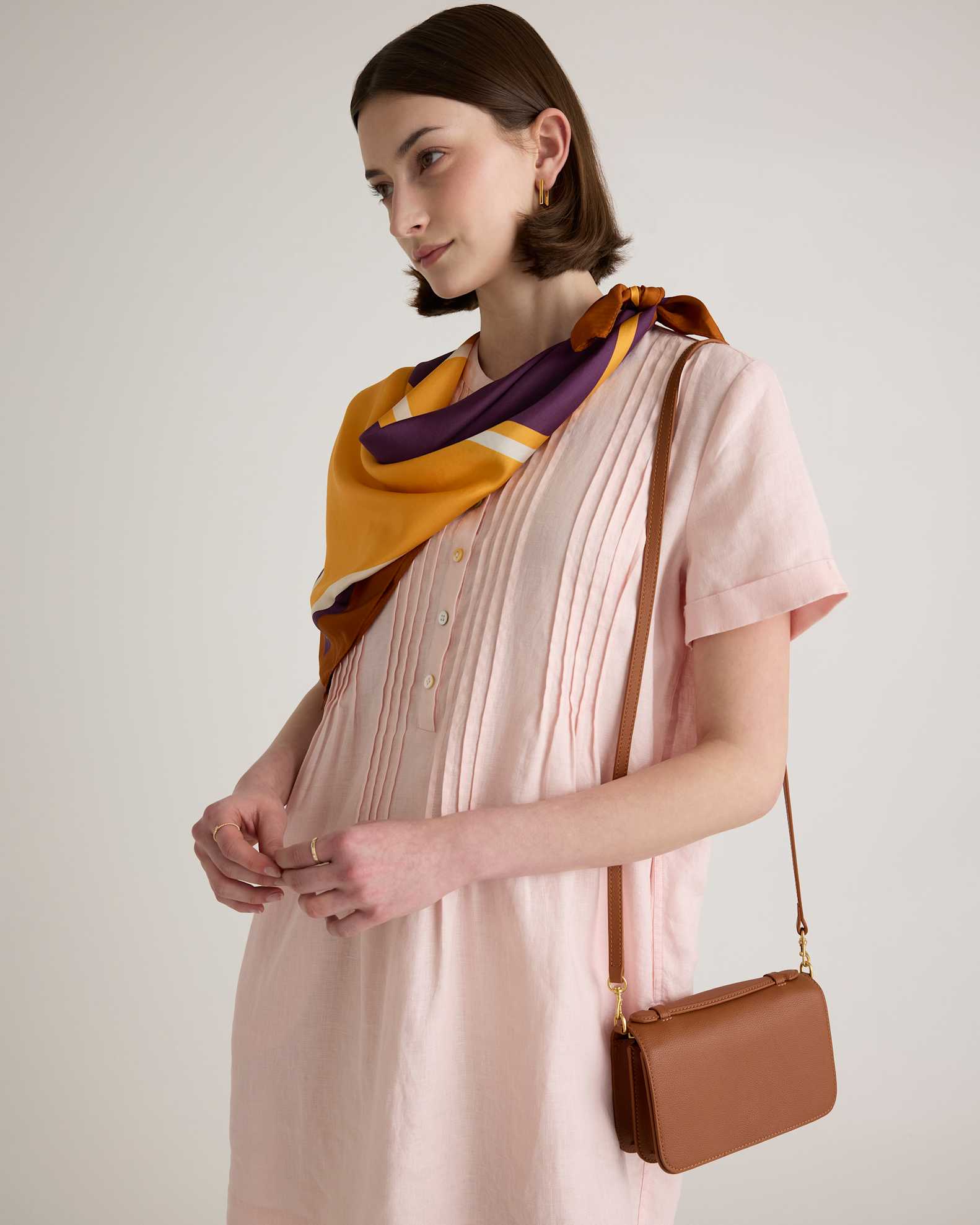 100% European Linen Short Sleeve Swing Dress 100% European Linen Short Sleeve Swing Dress