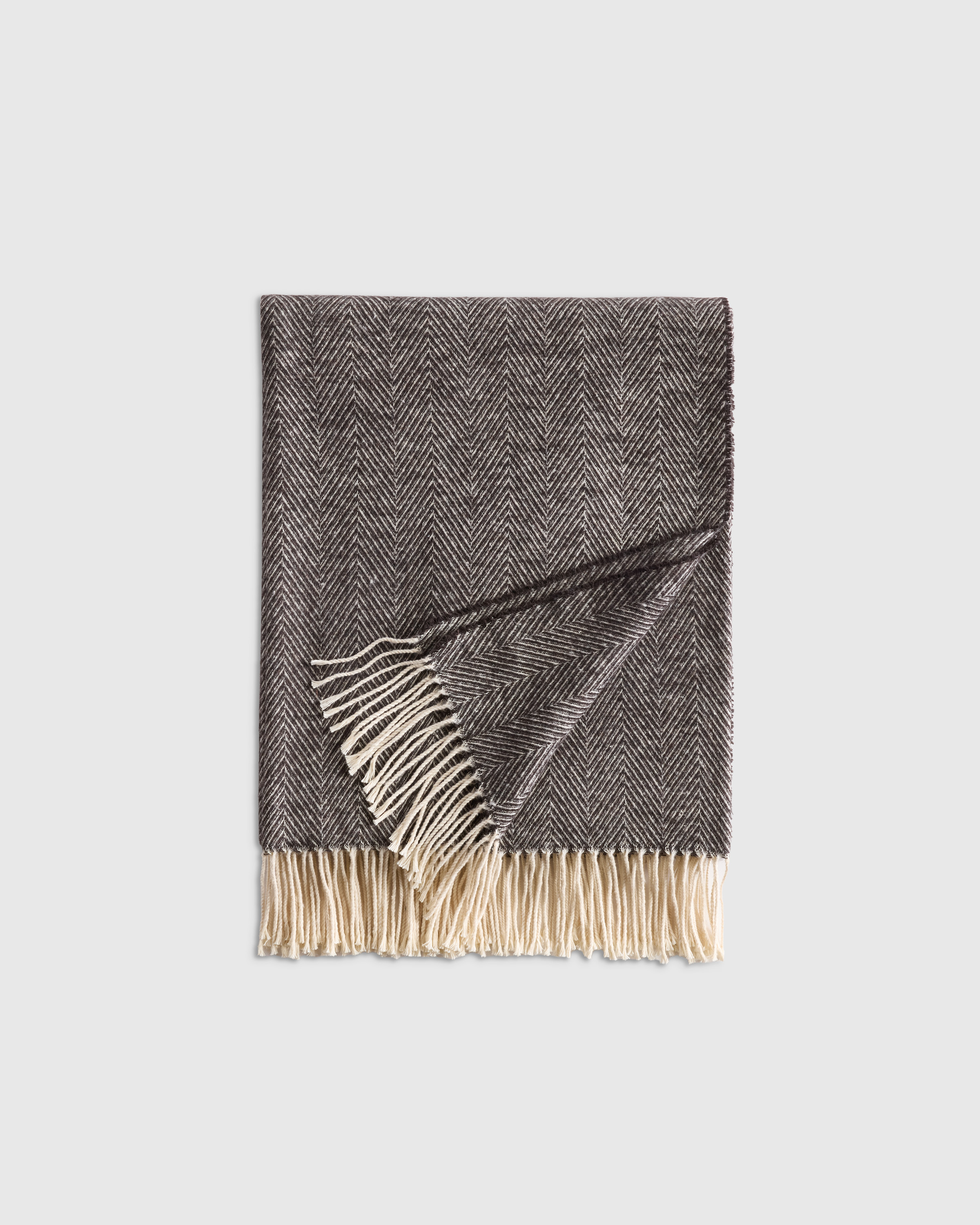 Espresso Italian Cotton Herringbone Throw