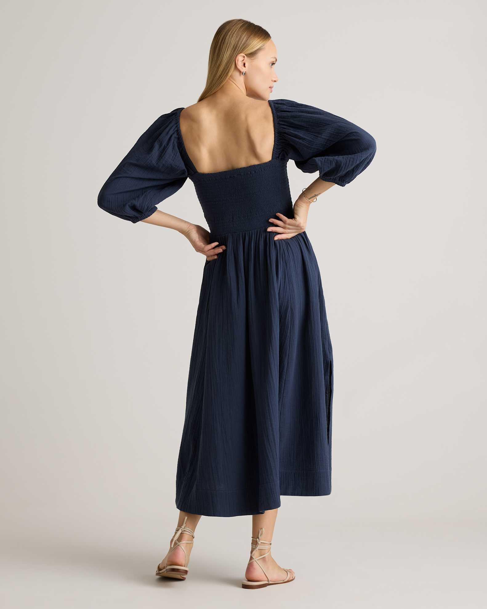 navy blue gauze dress navy blue soft gauze long dress