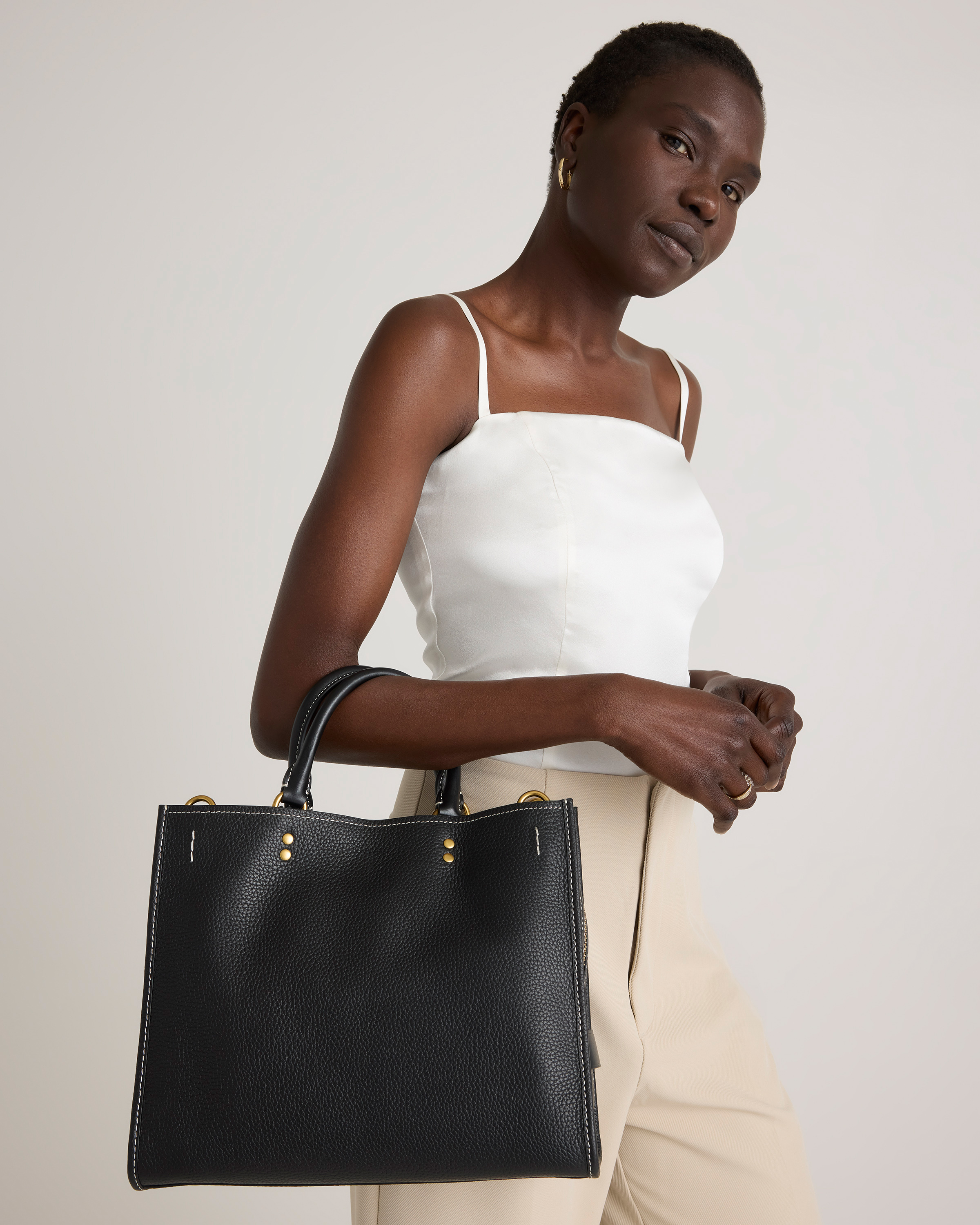 Italian Leather Medium Convertible Satchel - thumbnail 2