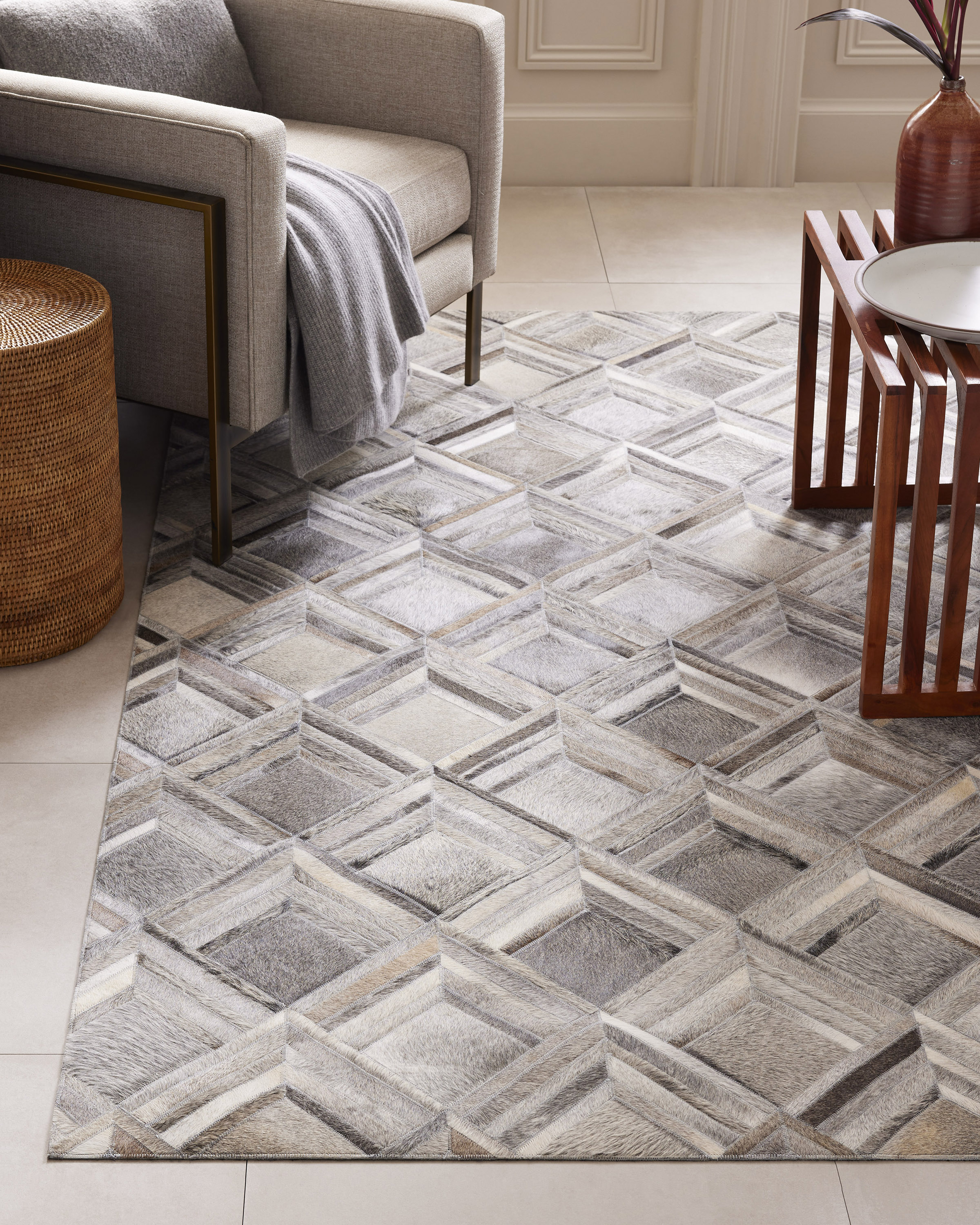 Blocks Hair on Hide Rug