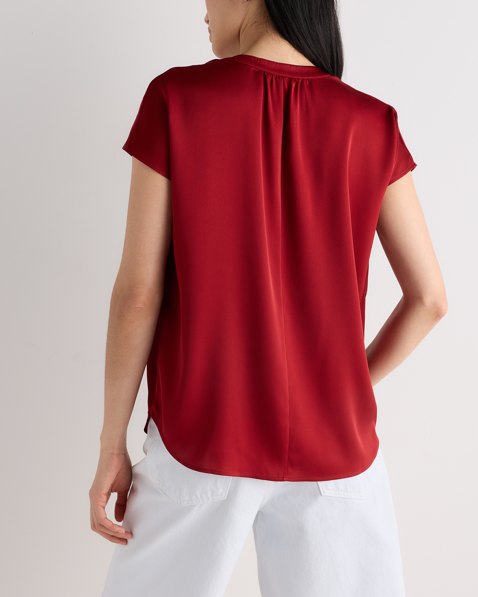 Women's Washable Stretch Silk Dolman Sleeve Blouse