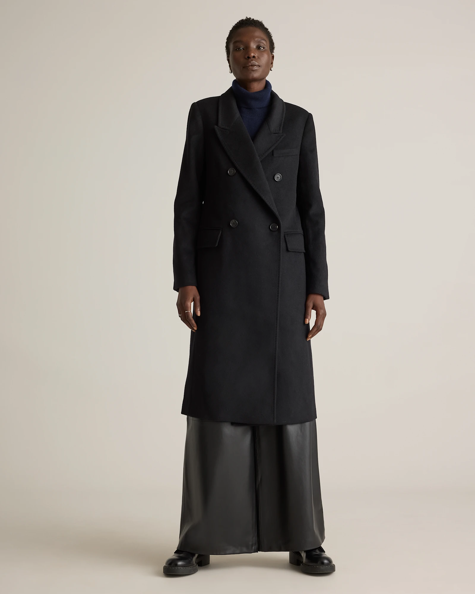 Italian Wool Double-Breasted Coat