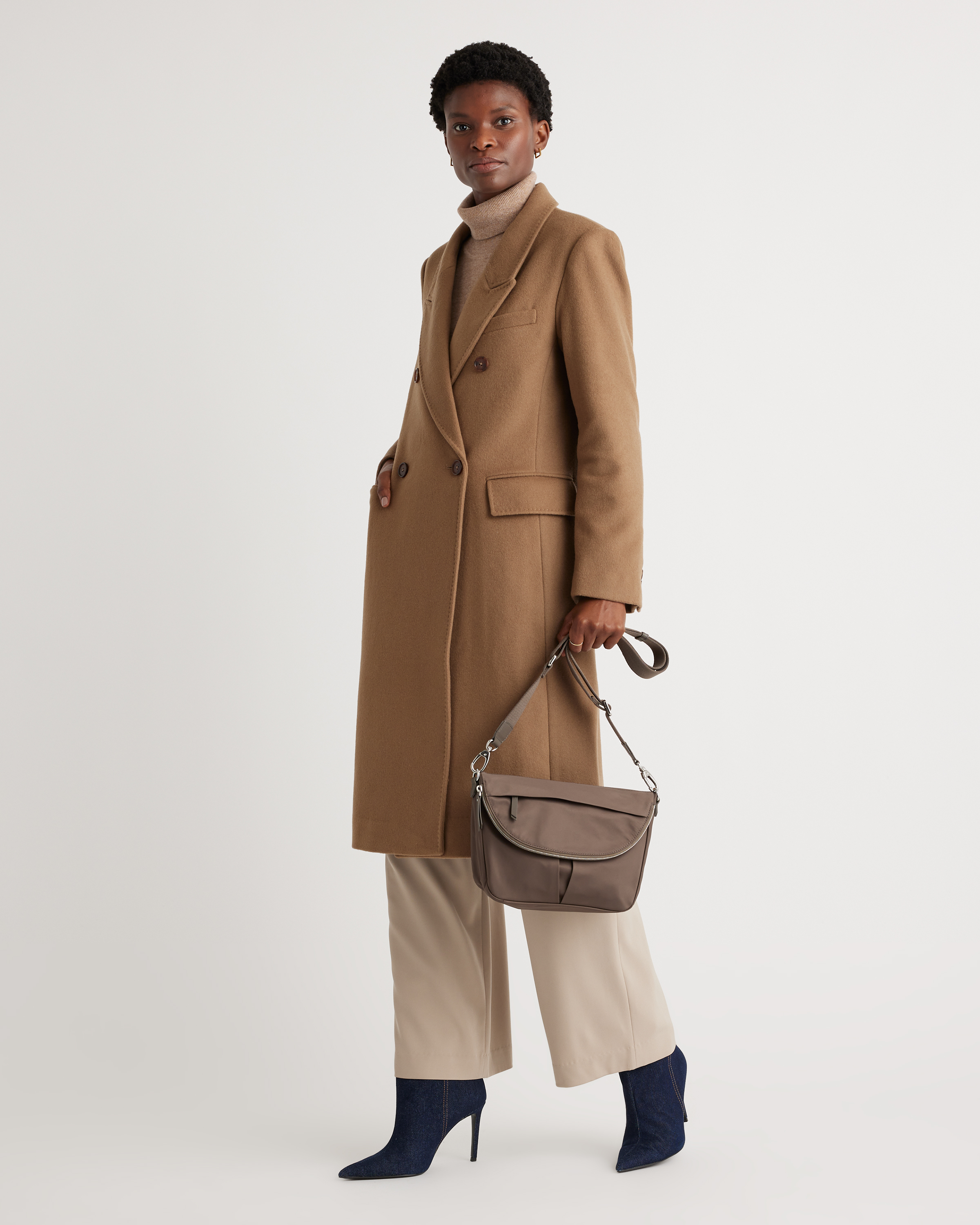 Revive Nylon Foldover Crossbody in Ash Grey | Quince Canada
