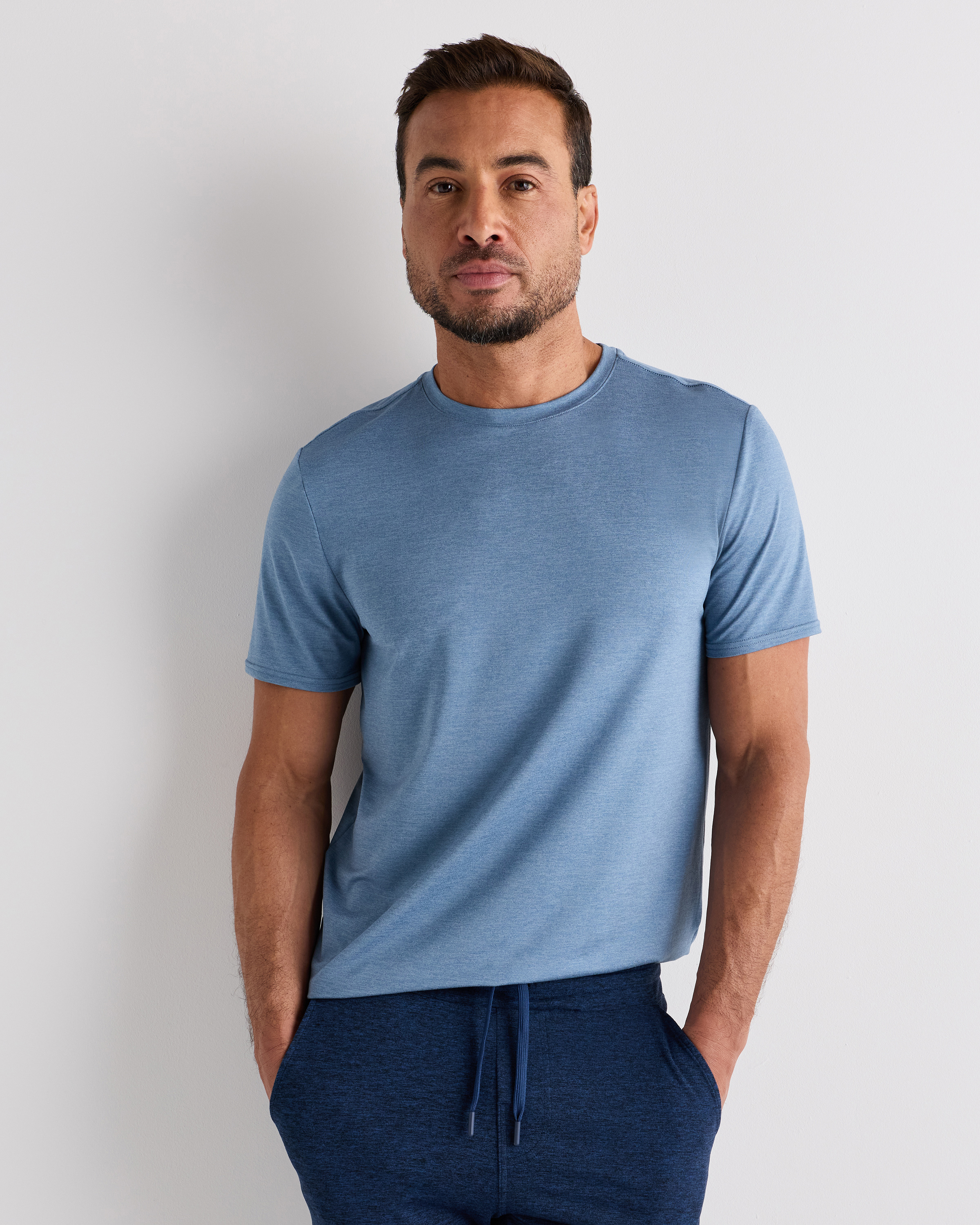 Heather Dewstone Blue Flowknit Breeze Performance Tee
