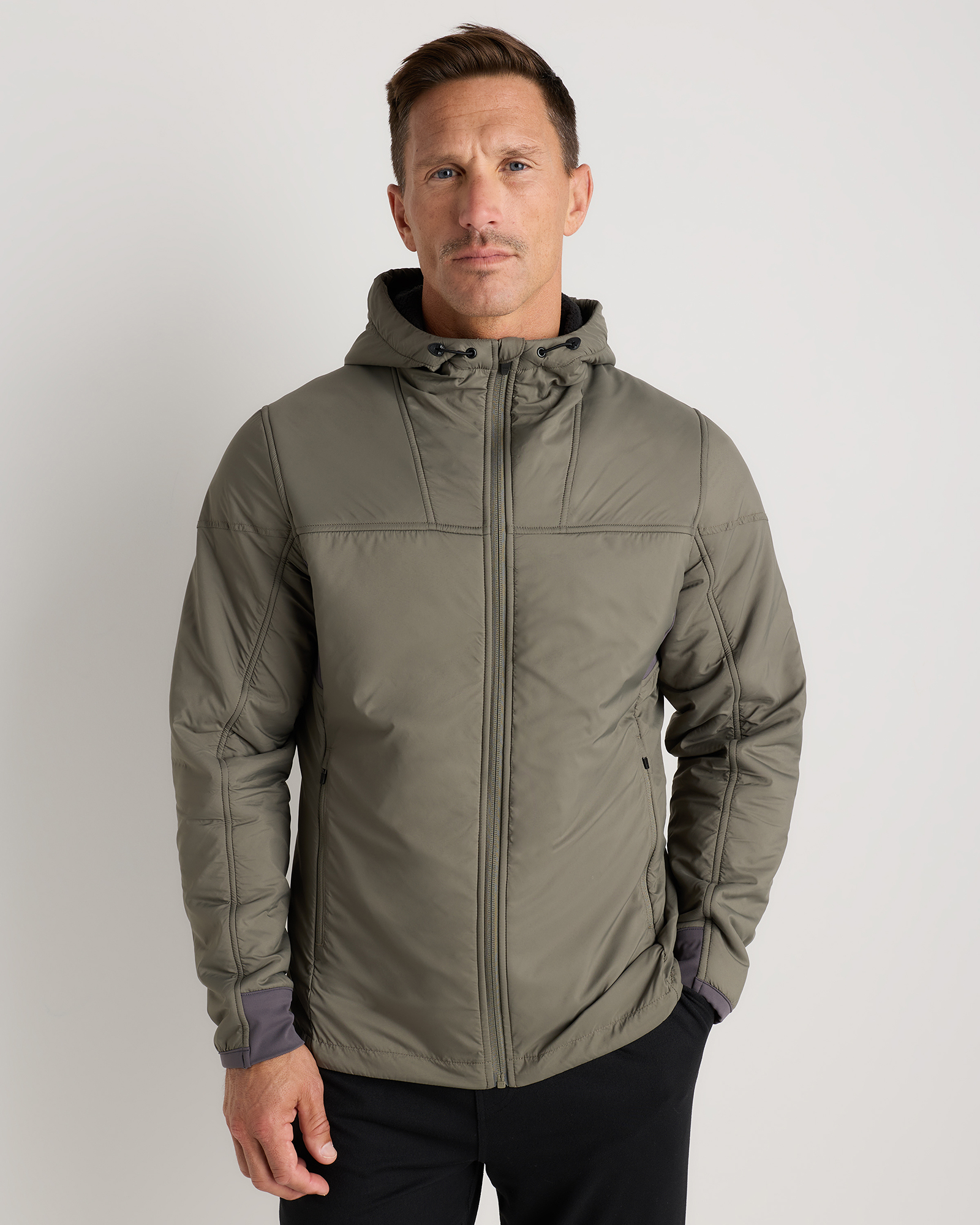 Weather Proof Fleece-Lined Hooded Jacket in Faded Cargo Green