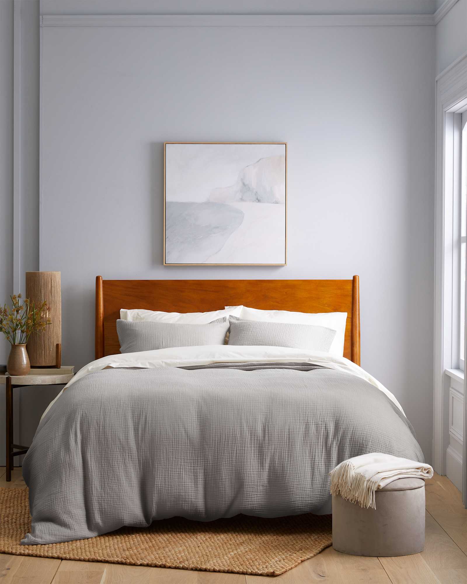 Organic Airy Gauze Duvet Cover Set Quince