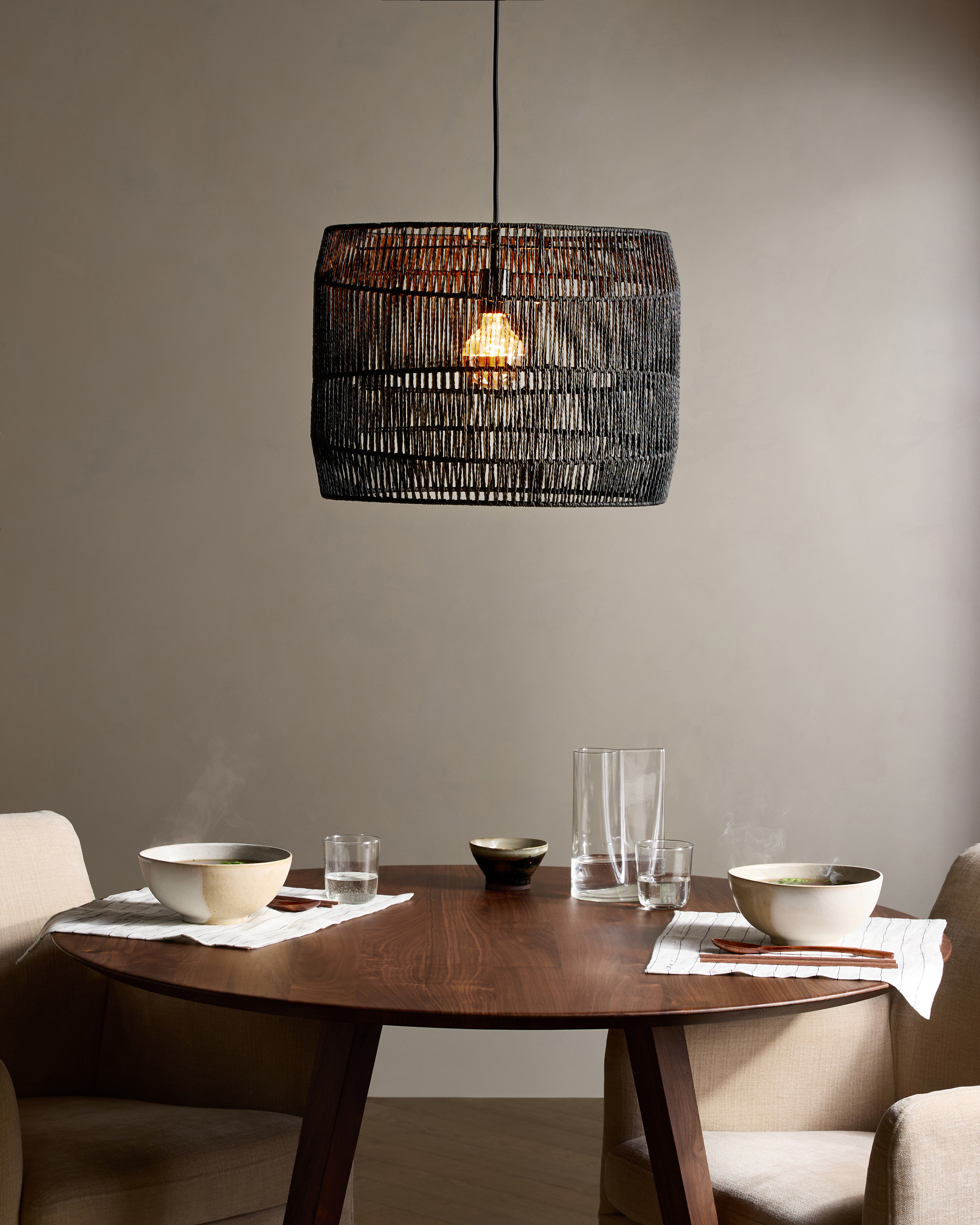 Quince Woven Rope Drum Pendant Light - Thumbnail 5