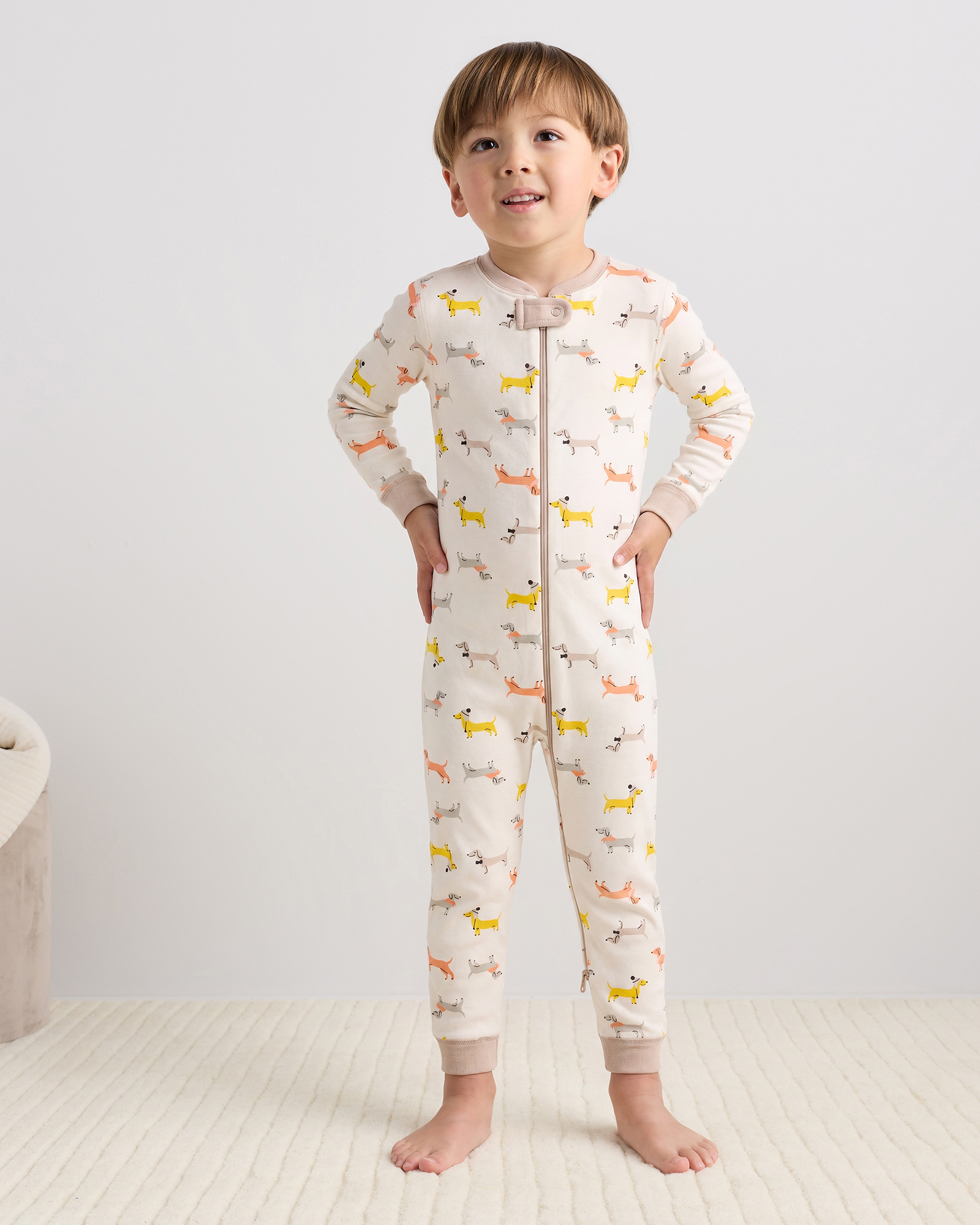 100% Organic Cotton One Piece Pajama - Toddler in Puppies