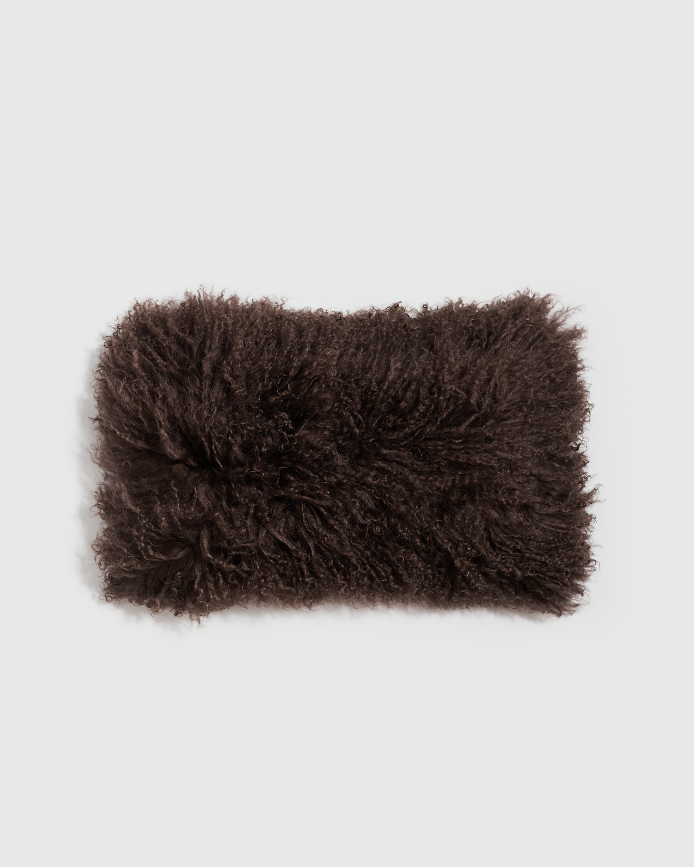 Espresso Luxe Mongolian Lamb Pillow Cover