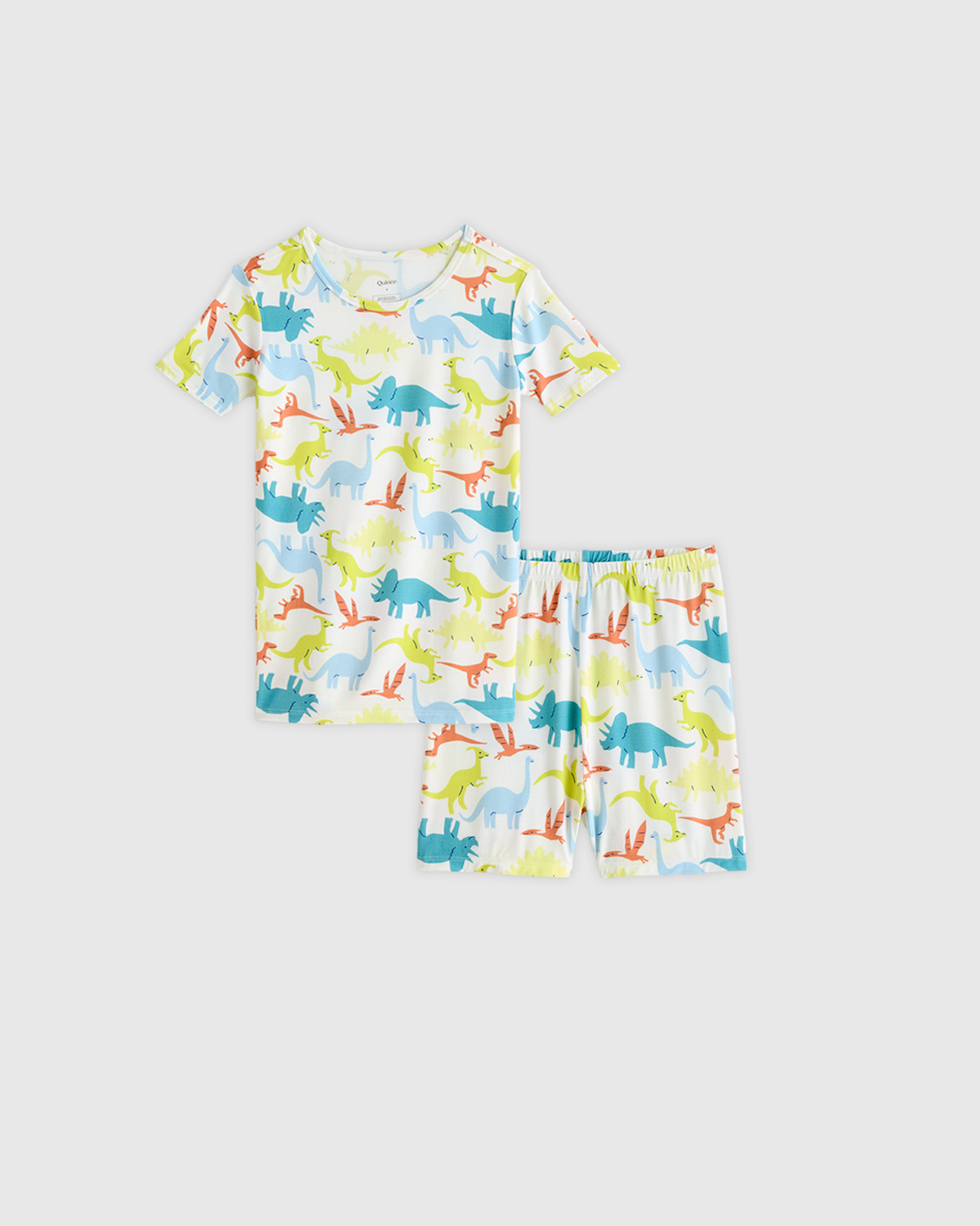 Colorful Dinos Bamboo Short Sleeve and Shorts Pajama Set